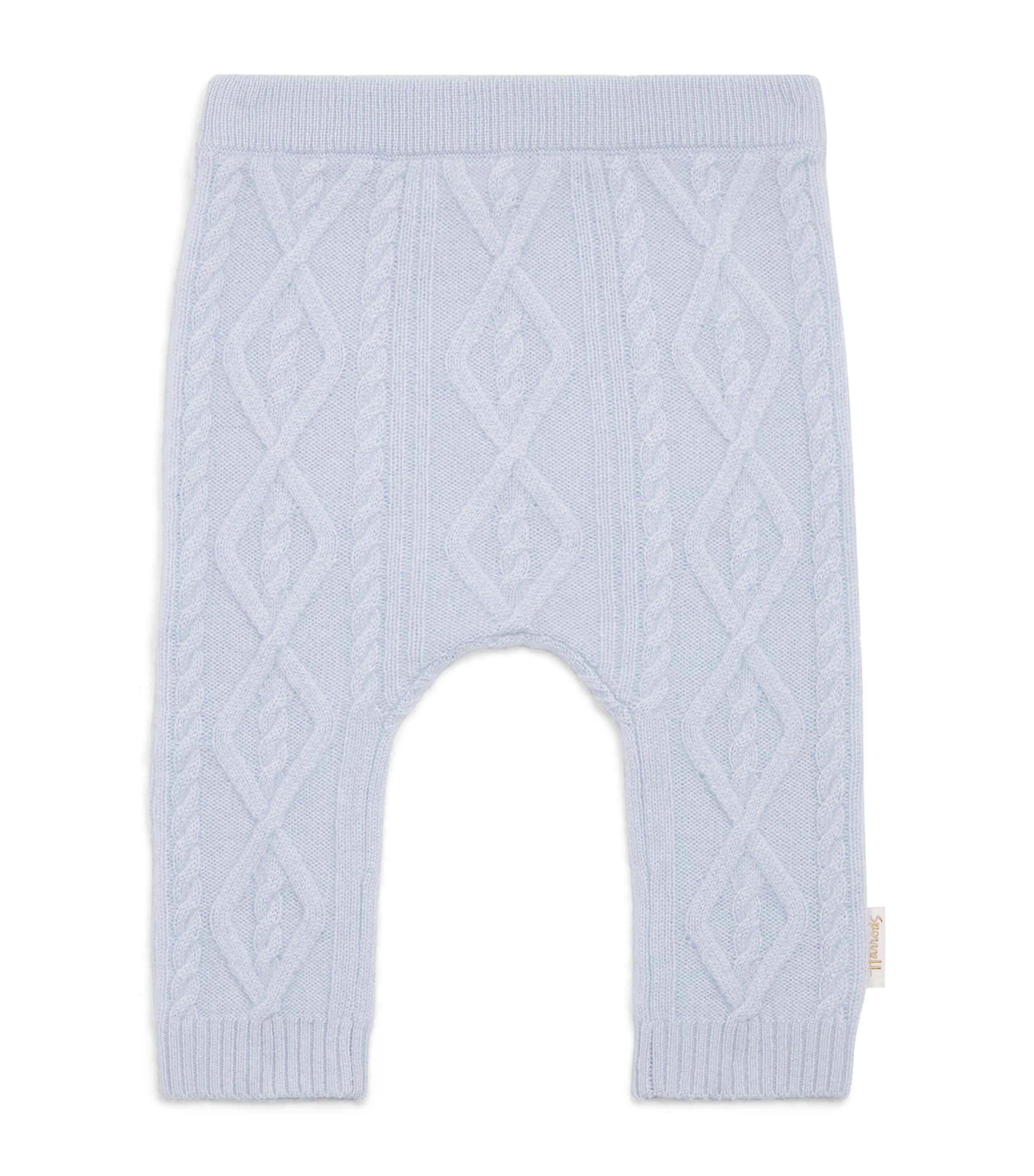 Harrods Cashmere Cable-Knit Trousers (0-18 Months) Blue