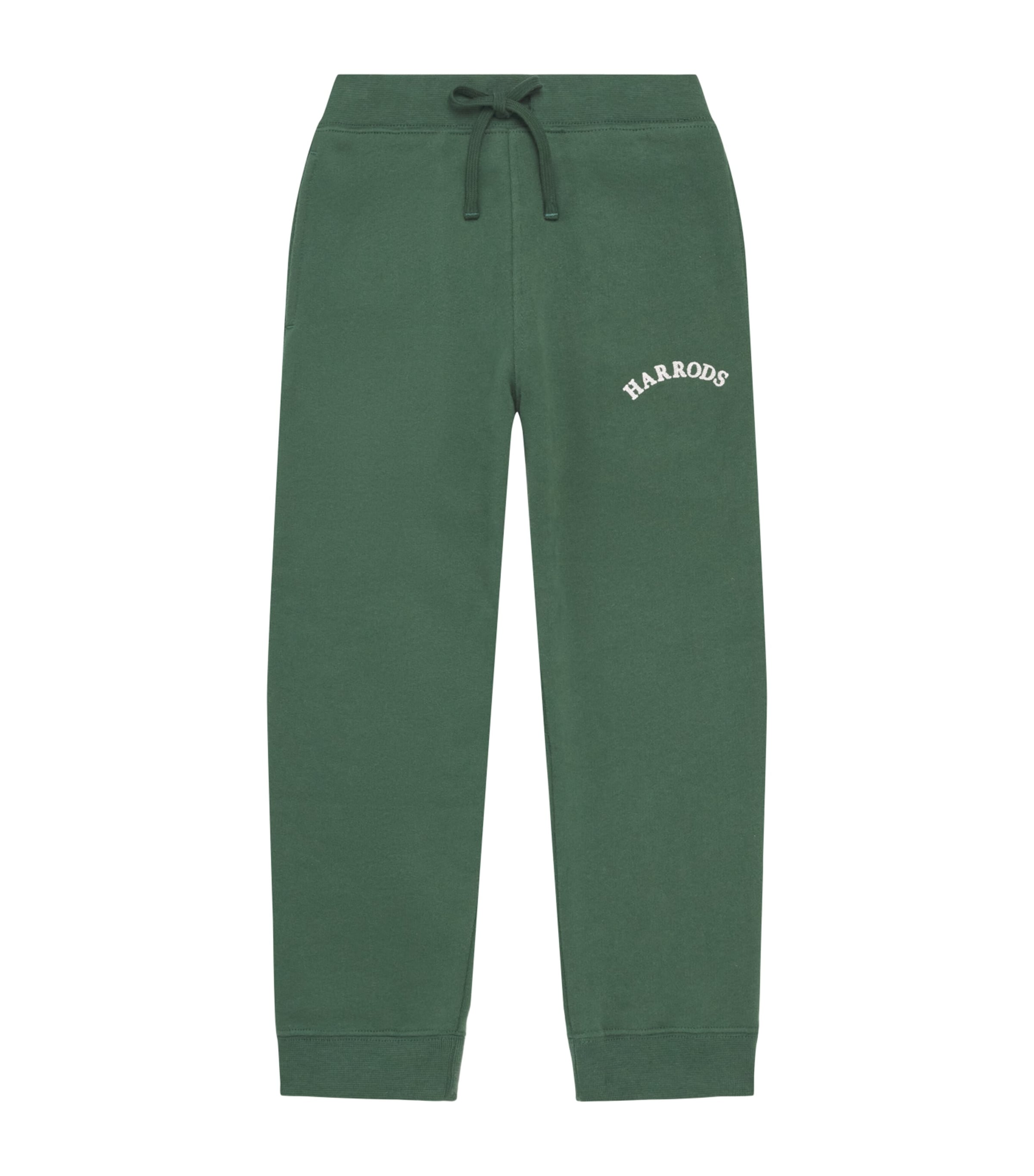 Harrods Cotton Jersey Embroidered Sweatpants Green