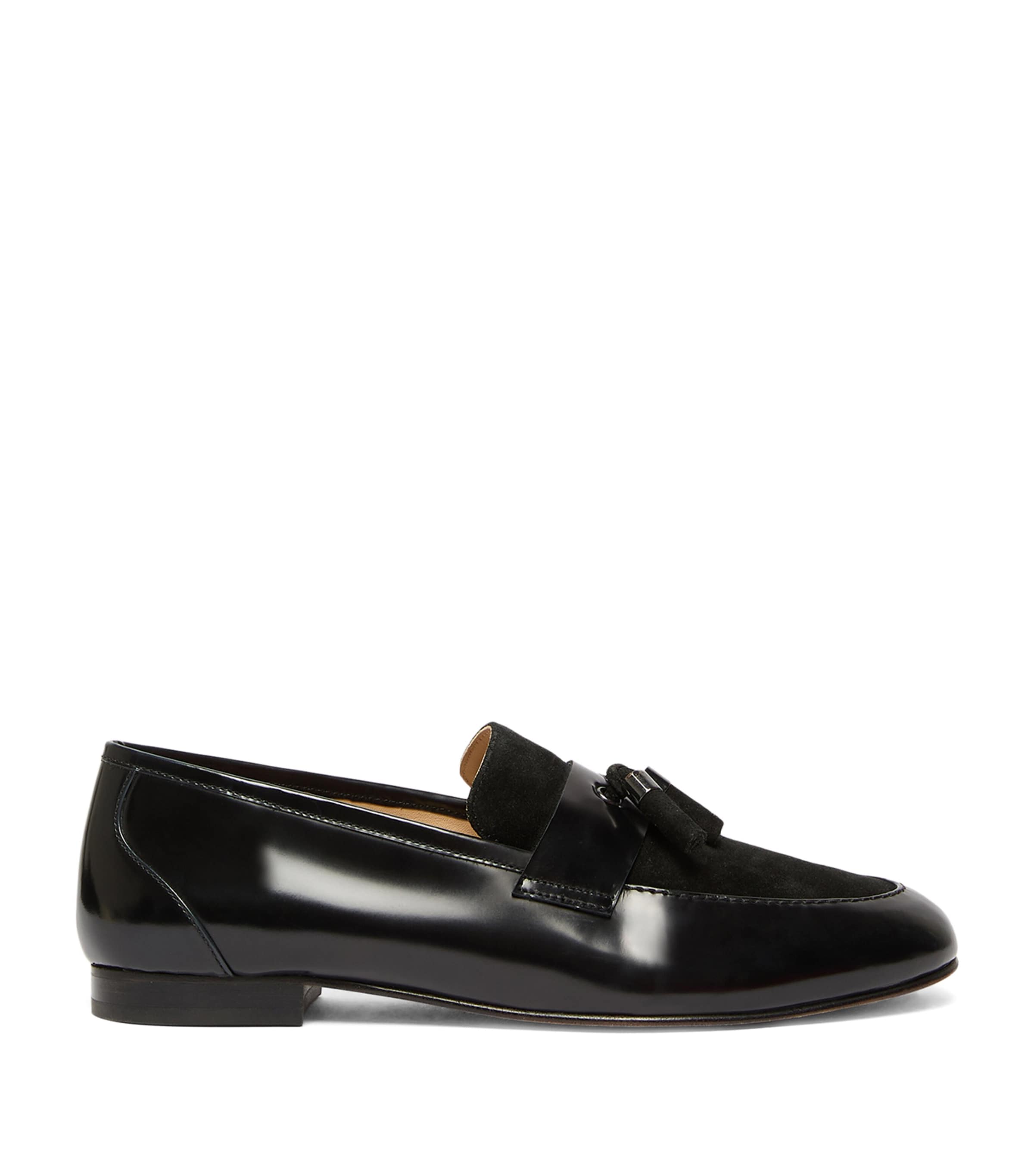 Marina Rinaldi Leather-Suede Moccasins Black