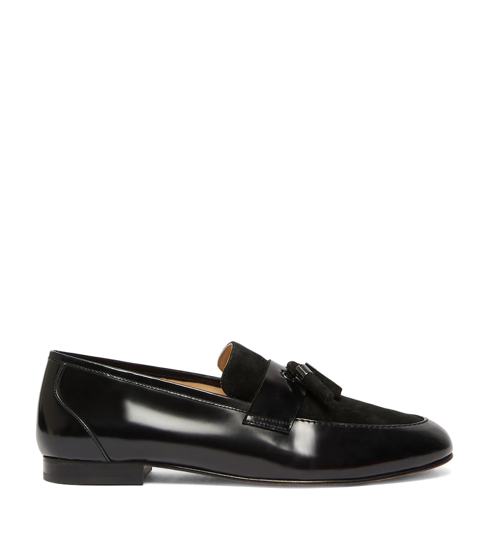 Marina Rinaldi Leather-Suede Moccasins Black