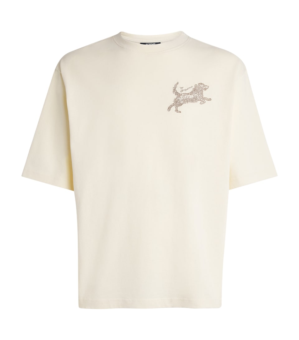 Jacquemus Mens Cotton The Rita T-Shirt Multi Beige