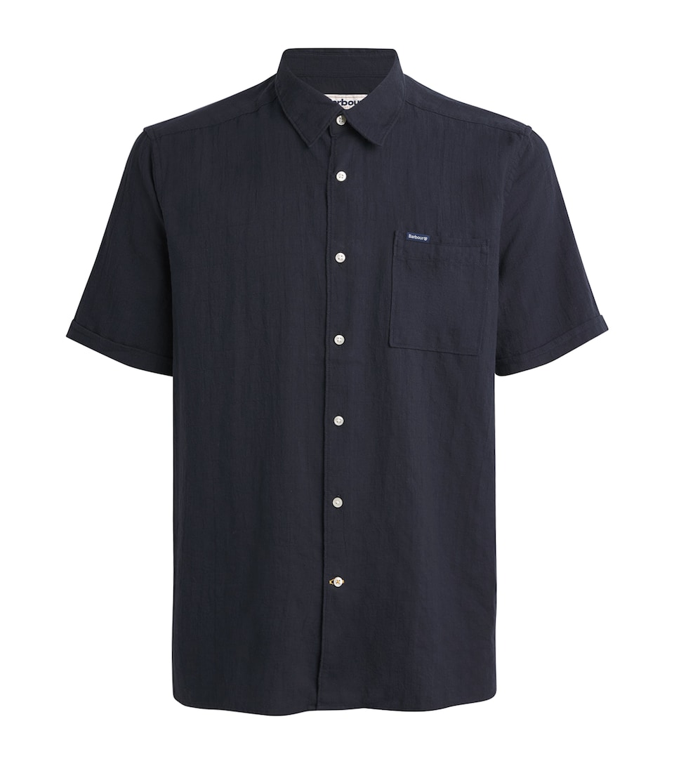 Barbour Mens Cotton Ripstop Kingswood Shirt Dark Navy
