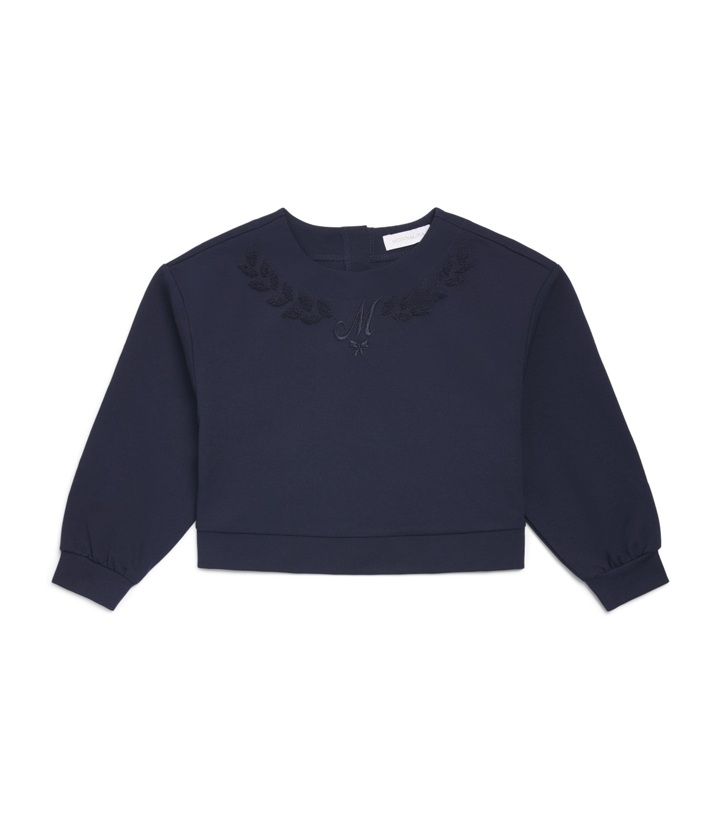 Monnalisa Embroidered College Sweatshirt (4-12 Years) Blu Scuro