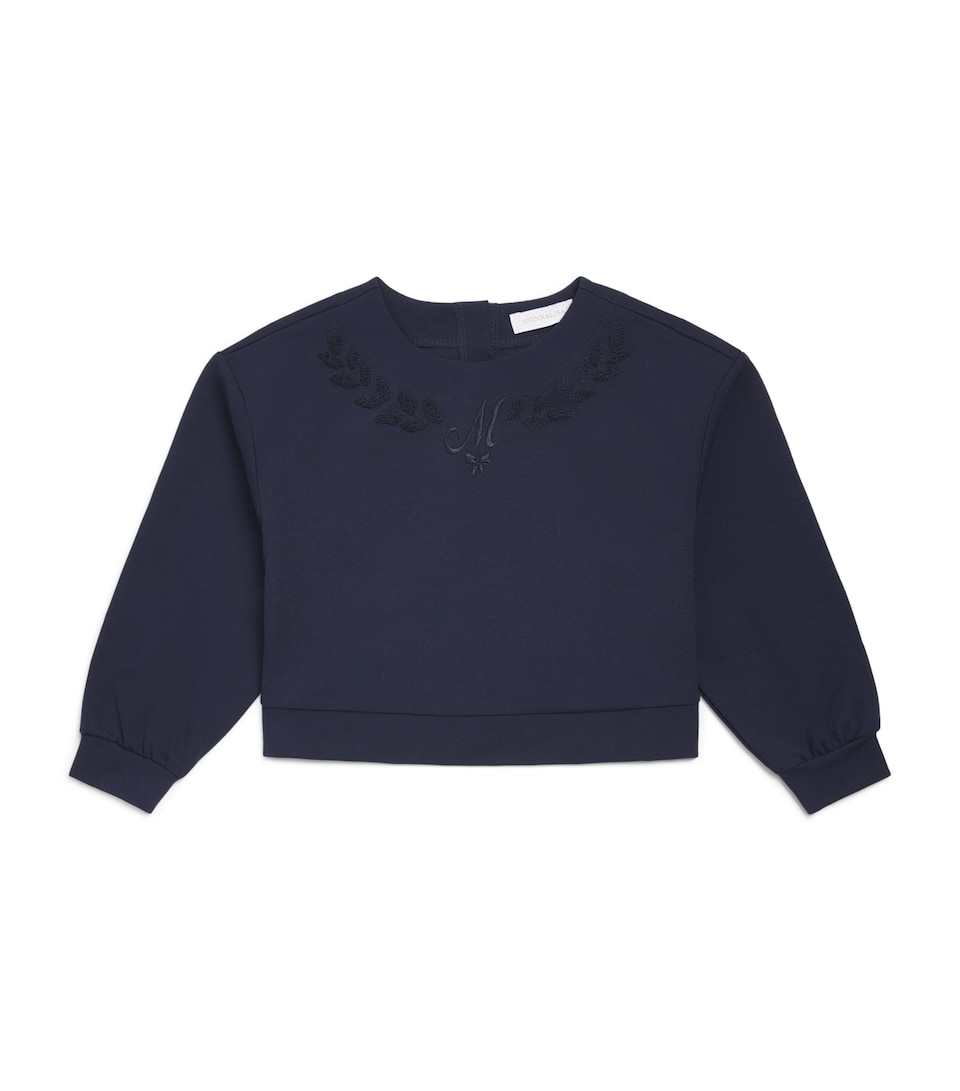 Monnalisa Embroidered College Sweatshirt (4-12 Years) Blu Scuro