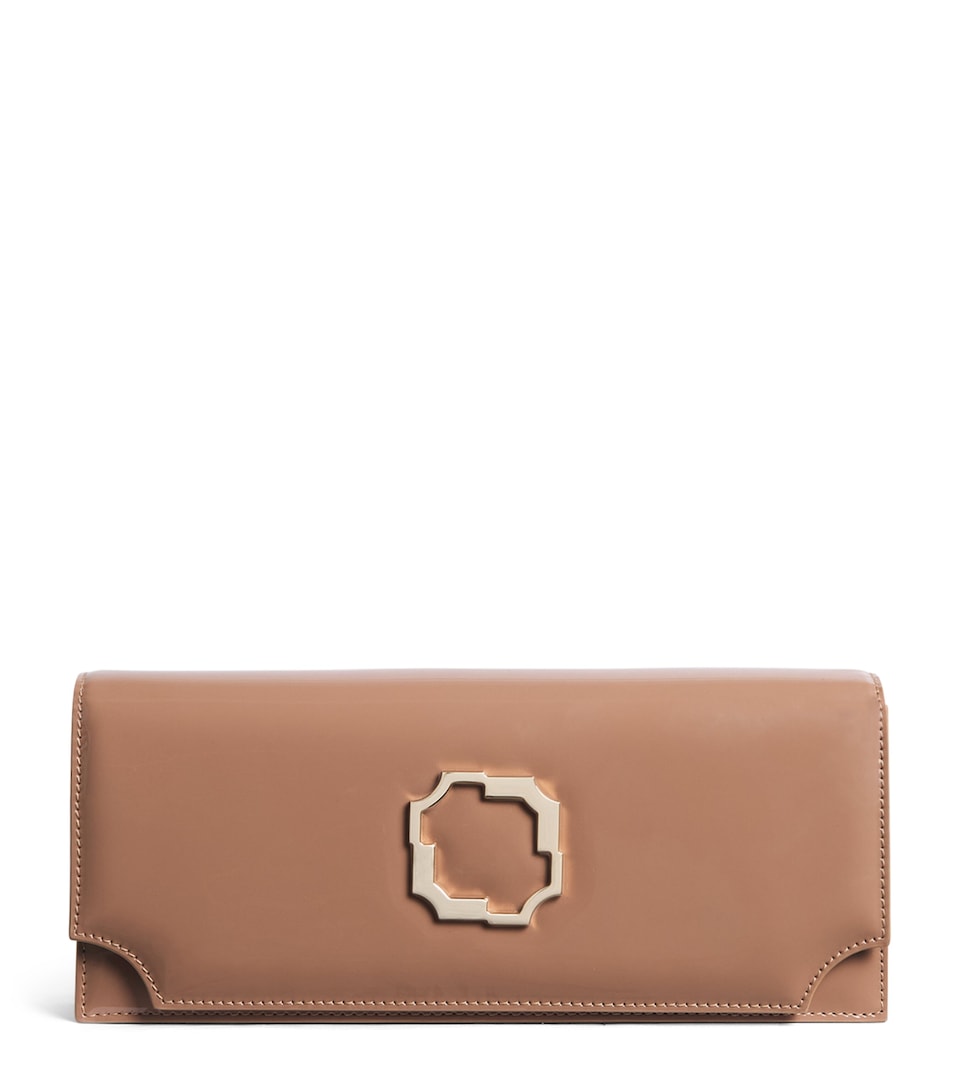 Malone Souliers Patent Leather Vivien Clutch Bag Dove