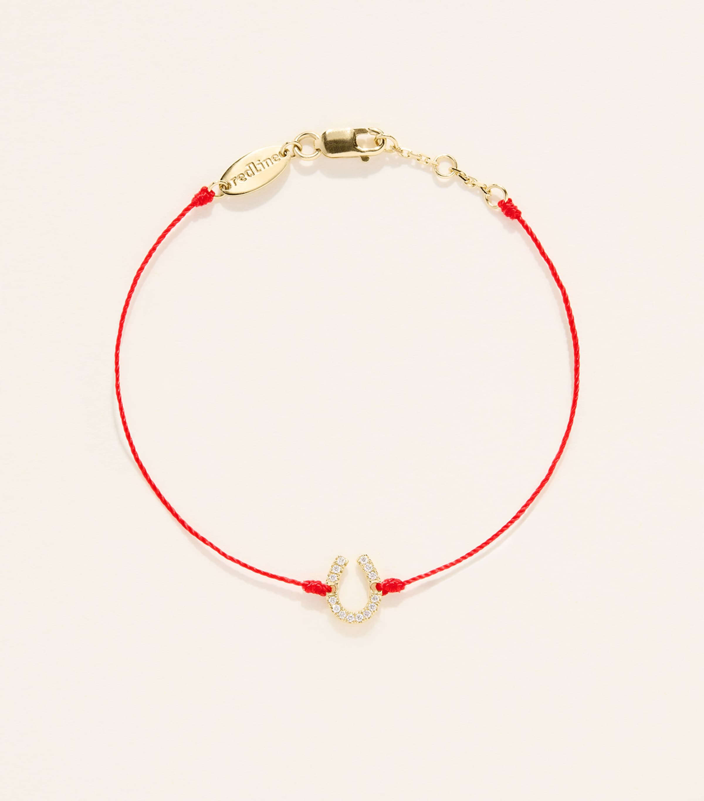 Redline Yellow Gold and Diamond Fer À Cheval Bracelet Red