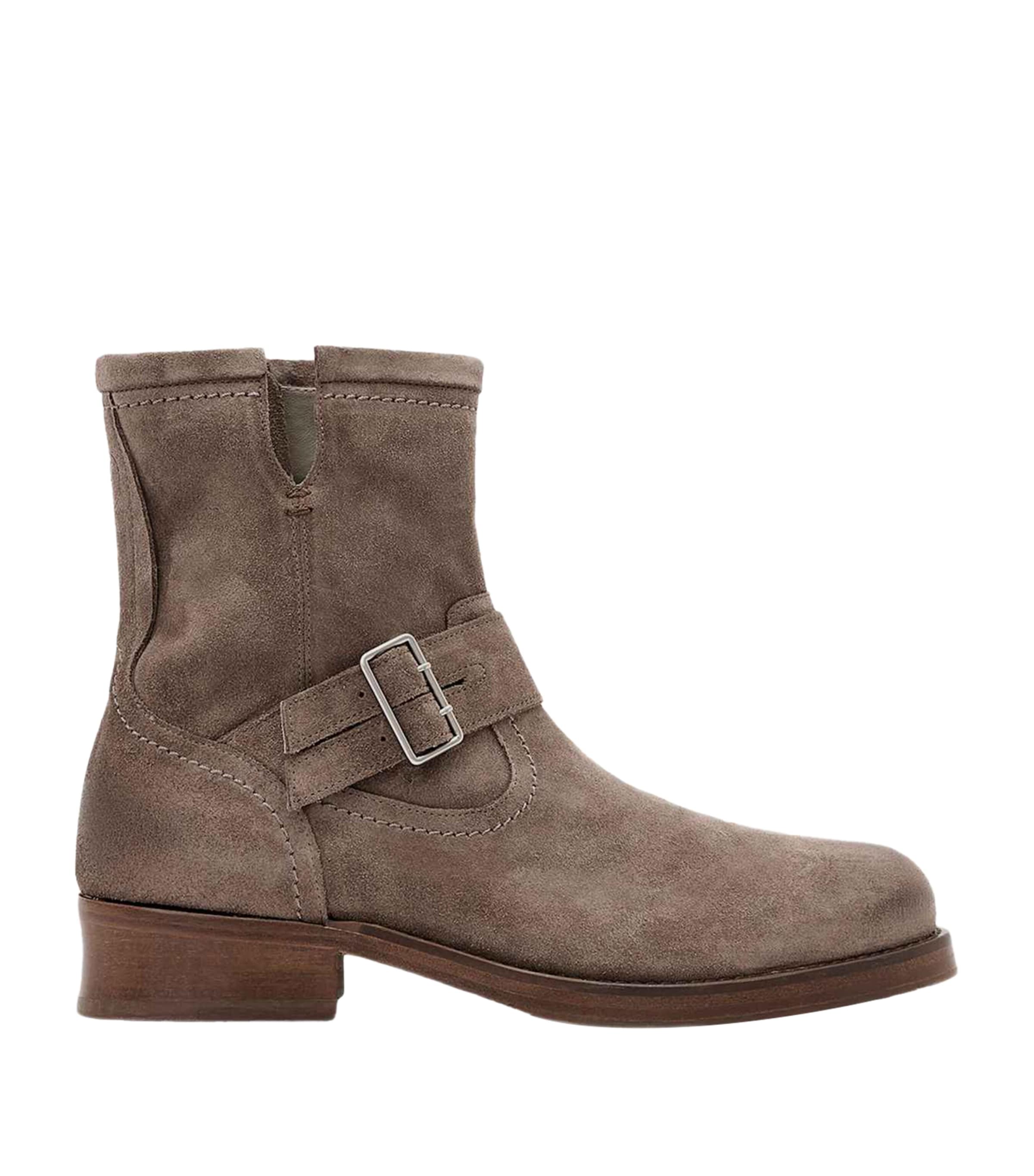 AllSaints Suede Bailey Ankle Boots Karoo Brown