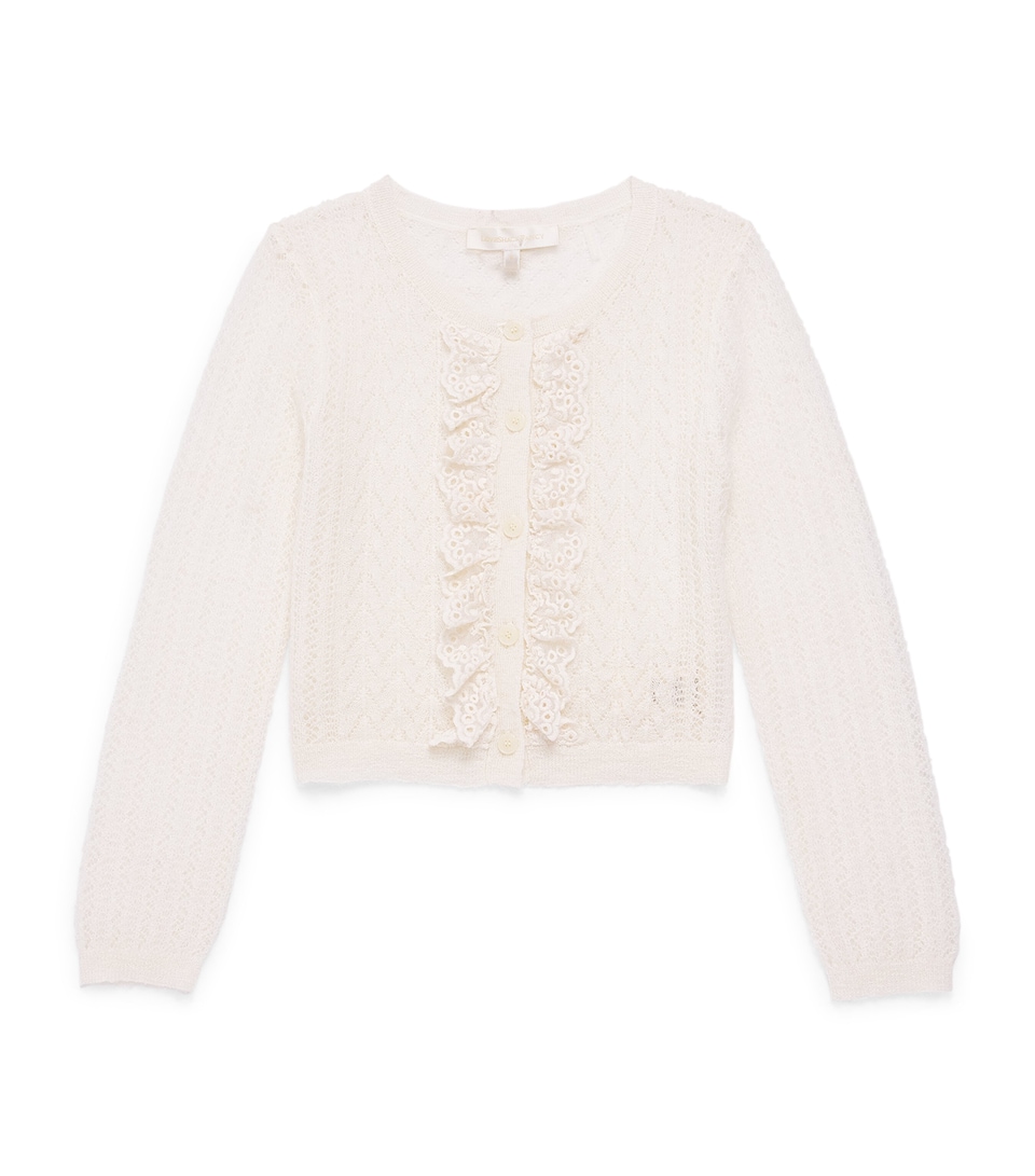 LoveShackFancy Alpaca-Wool Kena Cardigan (7-14 Years) Aspwhaspen White