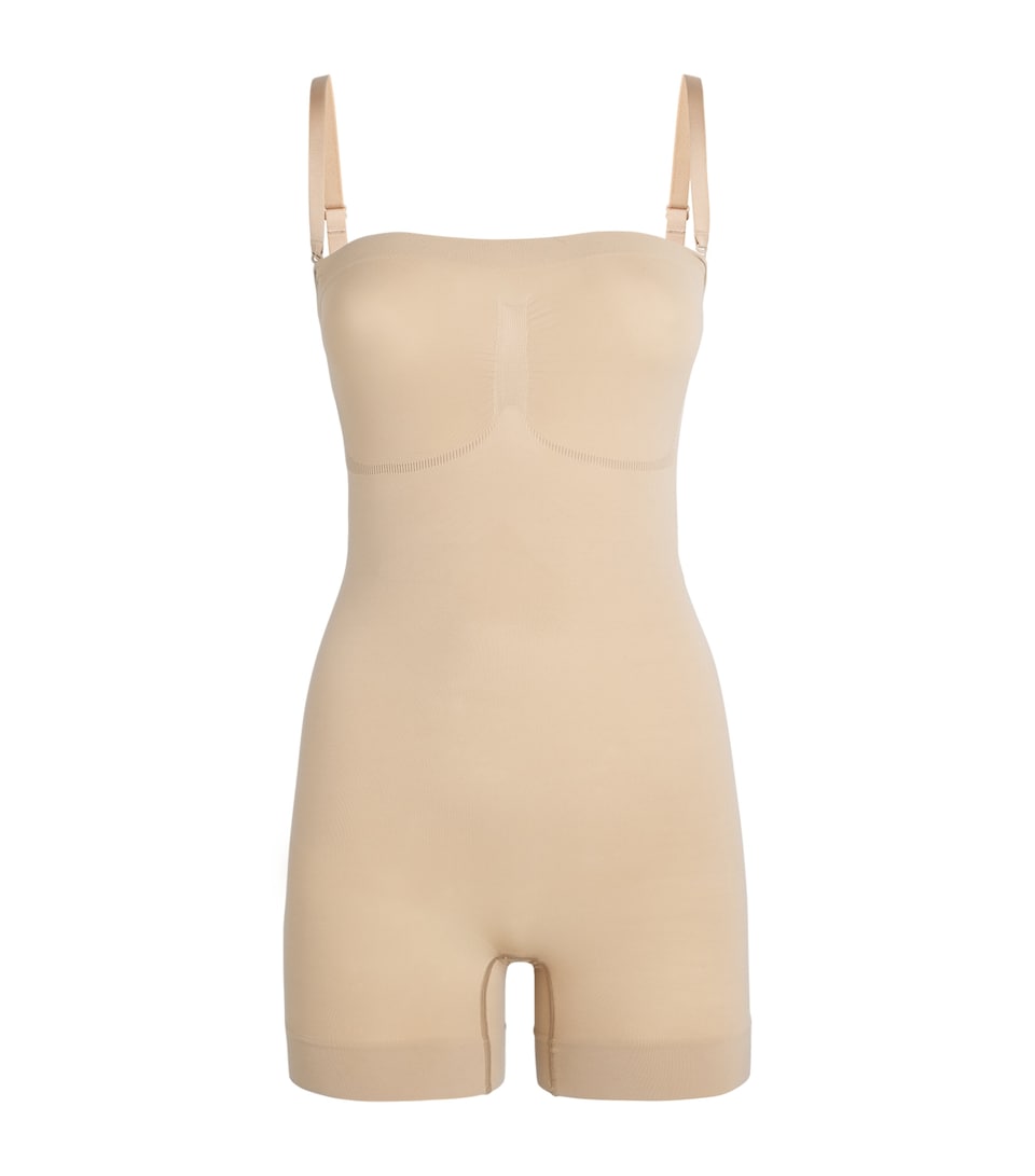 Skims Womens Seamless Sculpt Strapless Shorts Bodysuit Clay