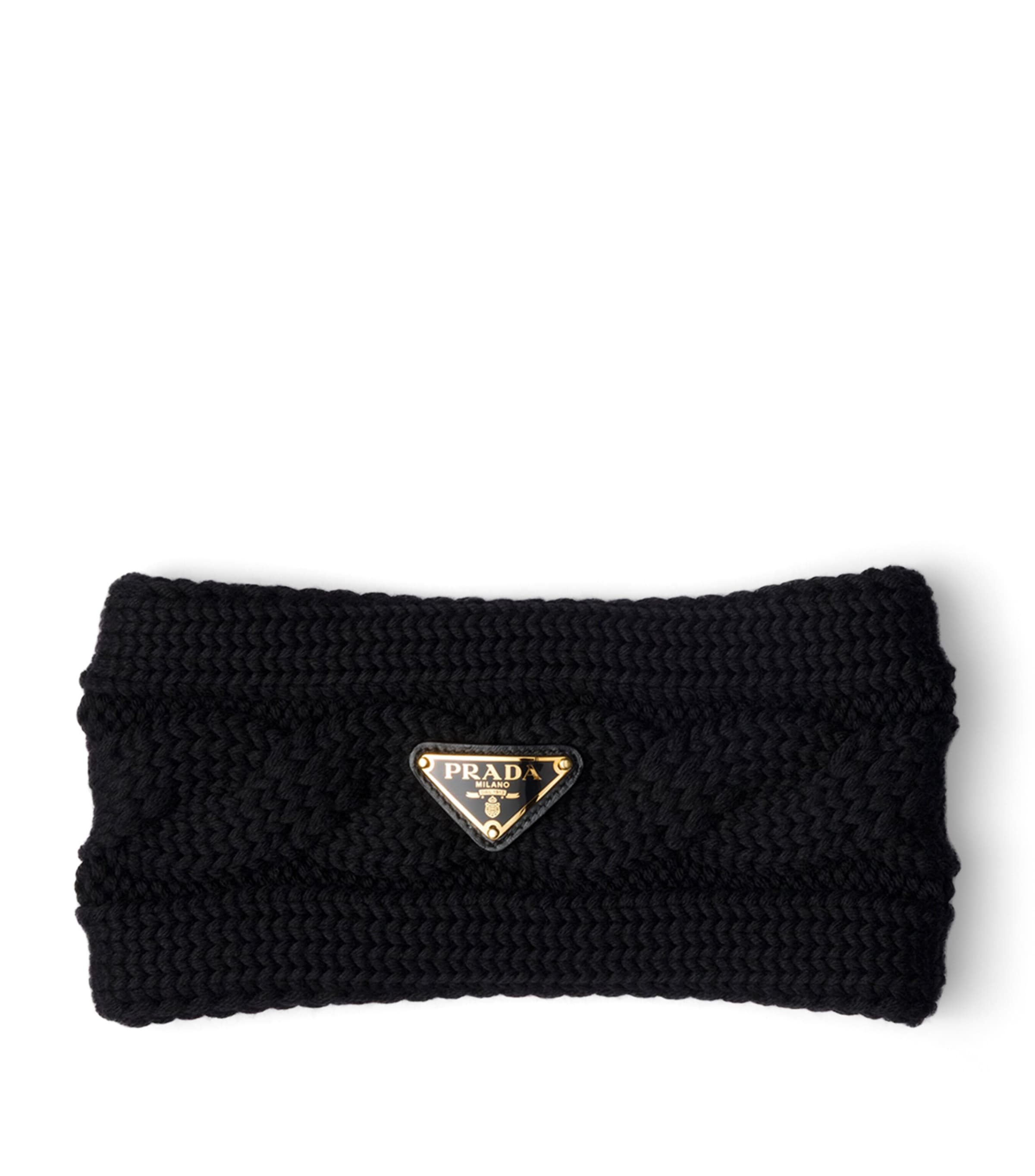 Wool Cable-Knit Triangle Headband