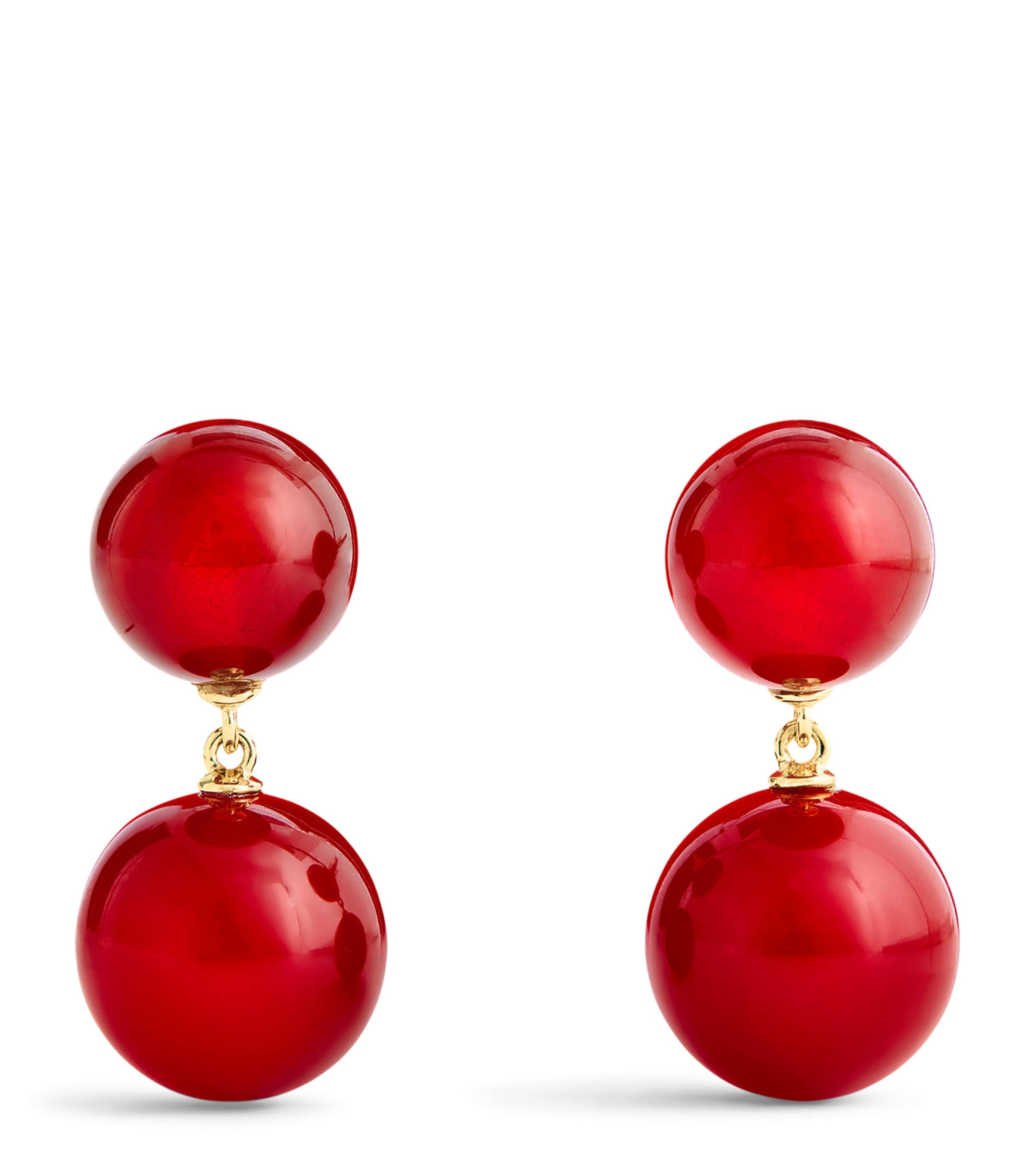 Gold-Plated Silver and Carnelian Hannah Earrings