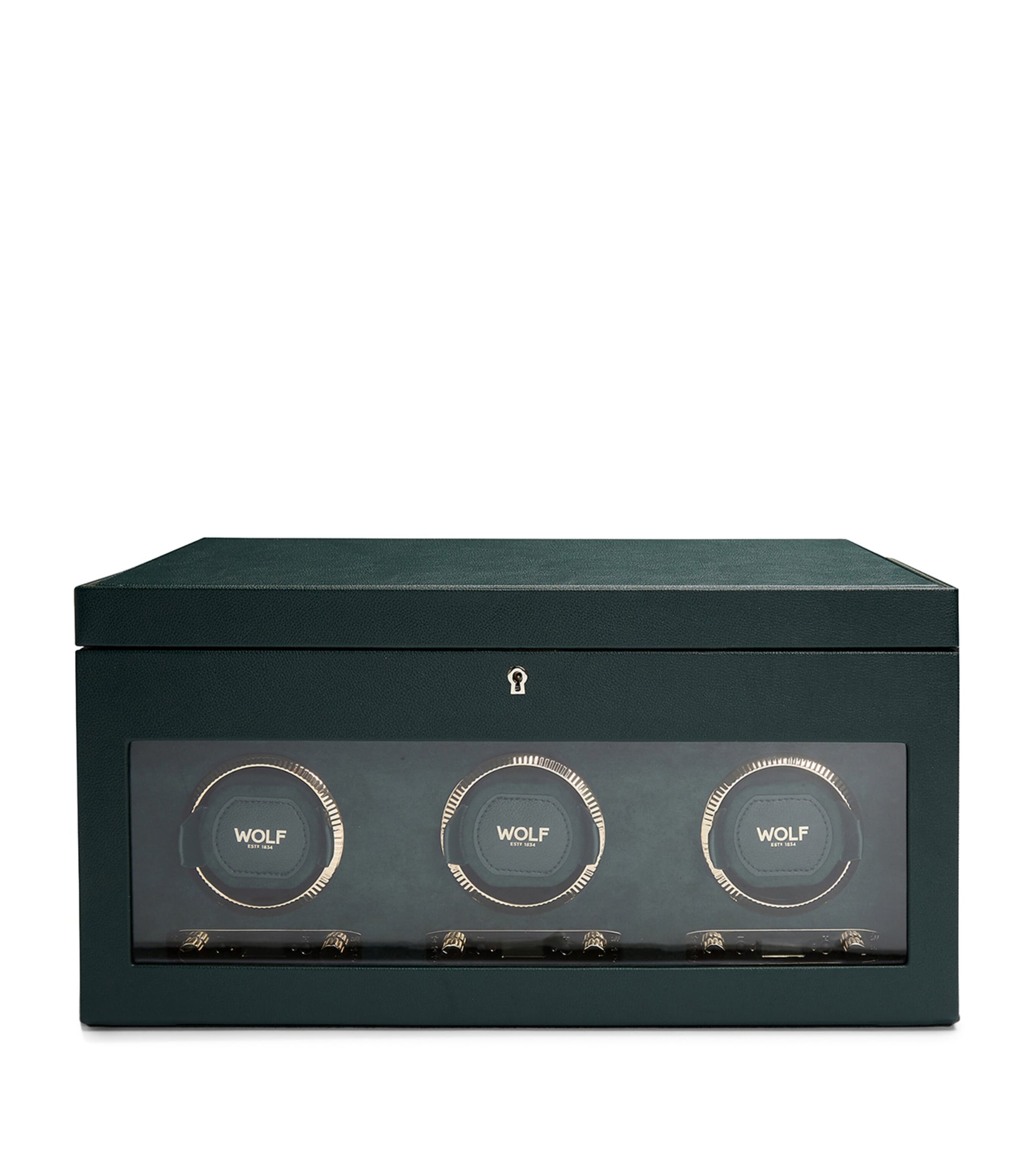 WOLF Vegan Leather Triple Watch Winder Green