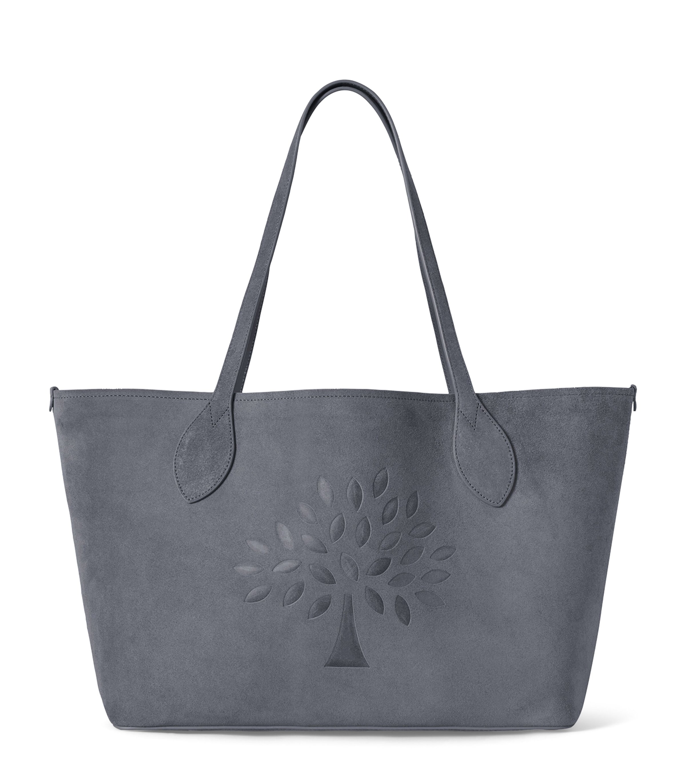 Mulberry Suede Tree Tote Bag Foggy Grey