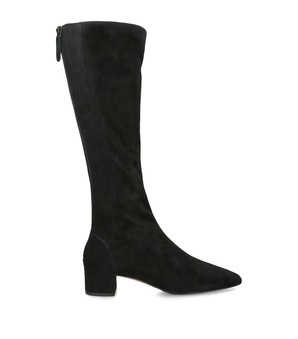 Aquazzura Suede Saint Honor Knee-High Boots 35 Black