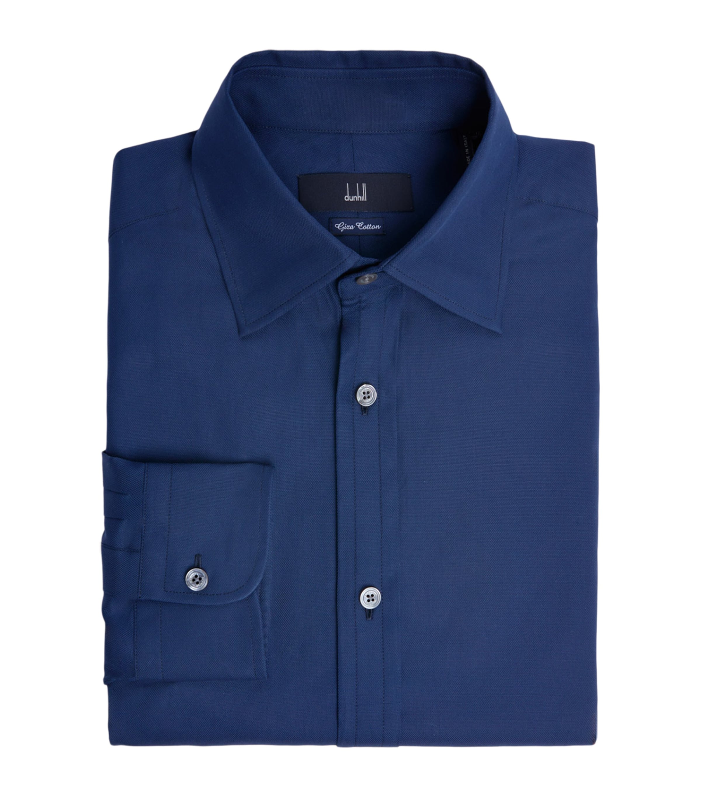 Dunhill Mens Giza Cotton Formal Shirt Navy