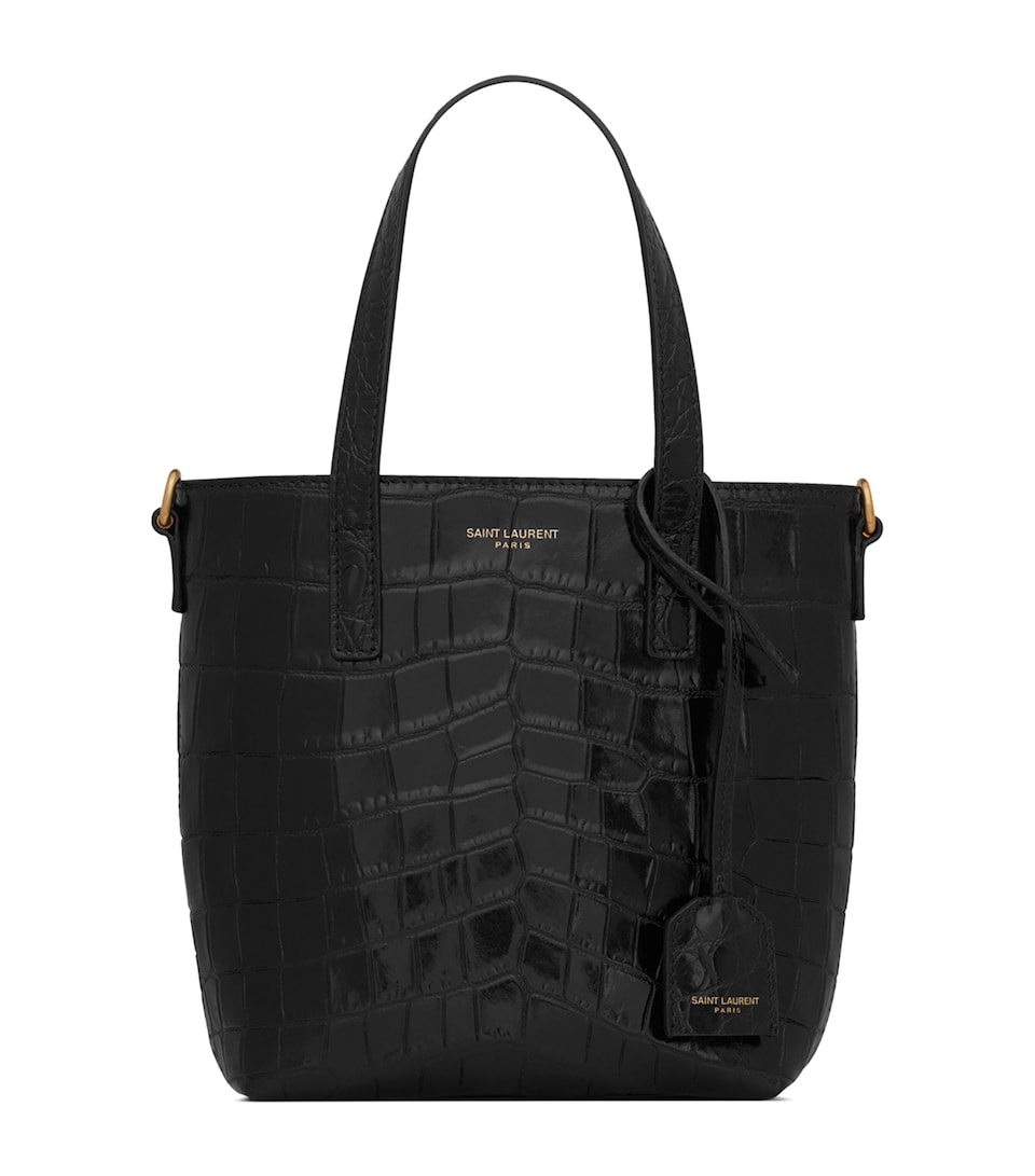 Mini Toy Croc-Embossed Tote Bag