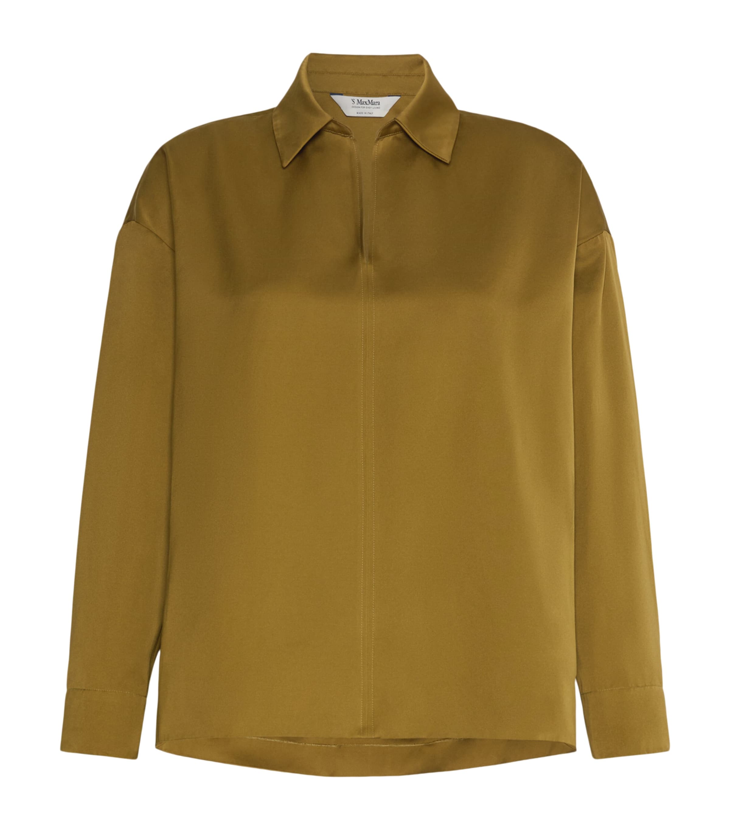Max Mara Womens Satin Blouse Mustard