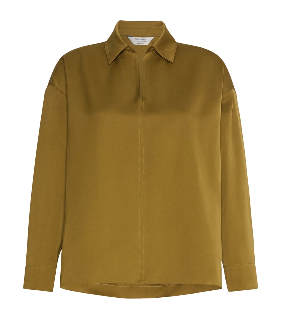 Max Mara Womens Satin Blouse Mustard