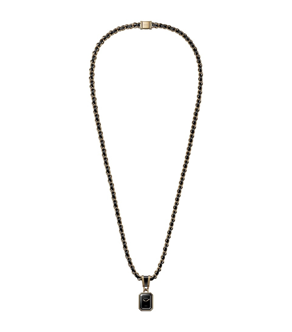 Yellow Gold and Leather Première Iconic Chain Necklace Watch 26.1mm