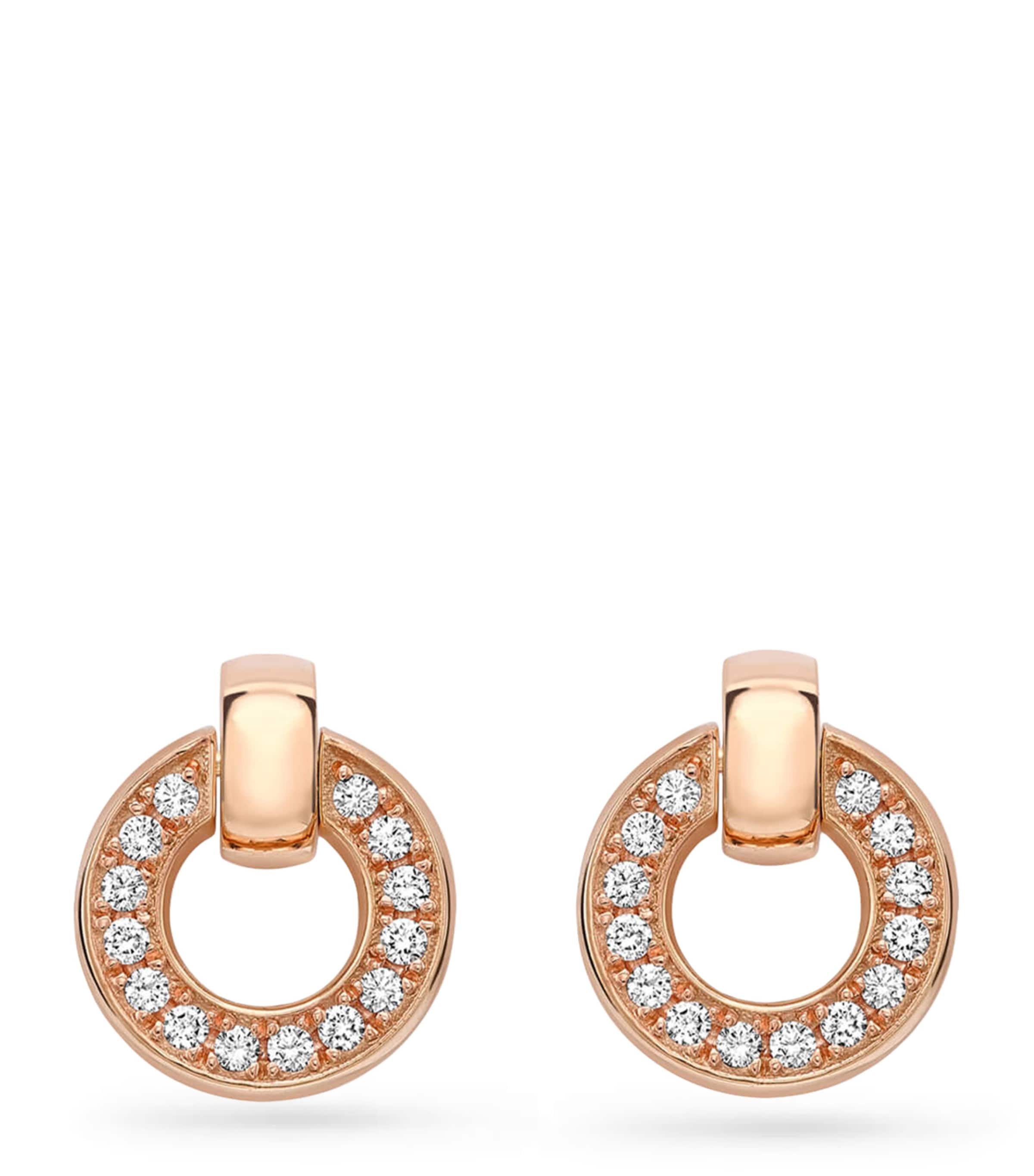 Rose Gold and Diamond Roulette Flip Earrings