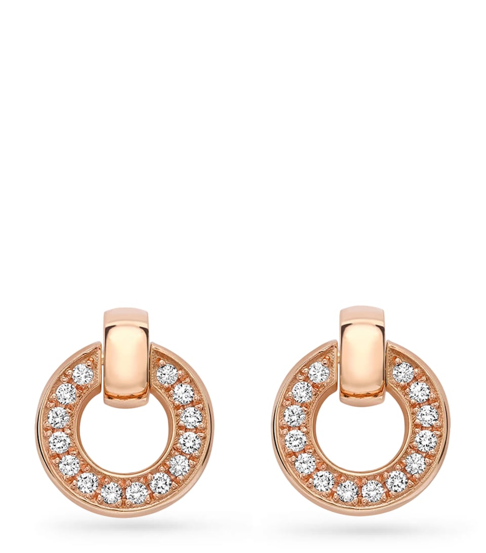 Rose Gold and Diamond Roulette Flip Earrings