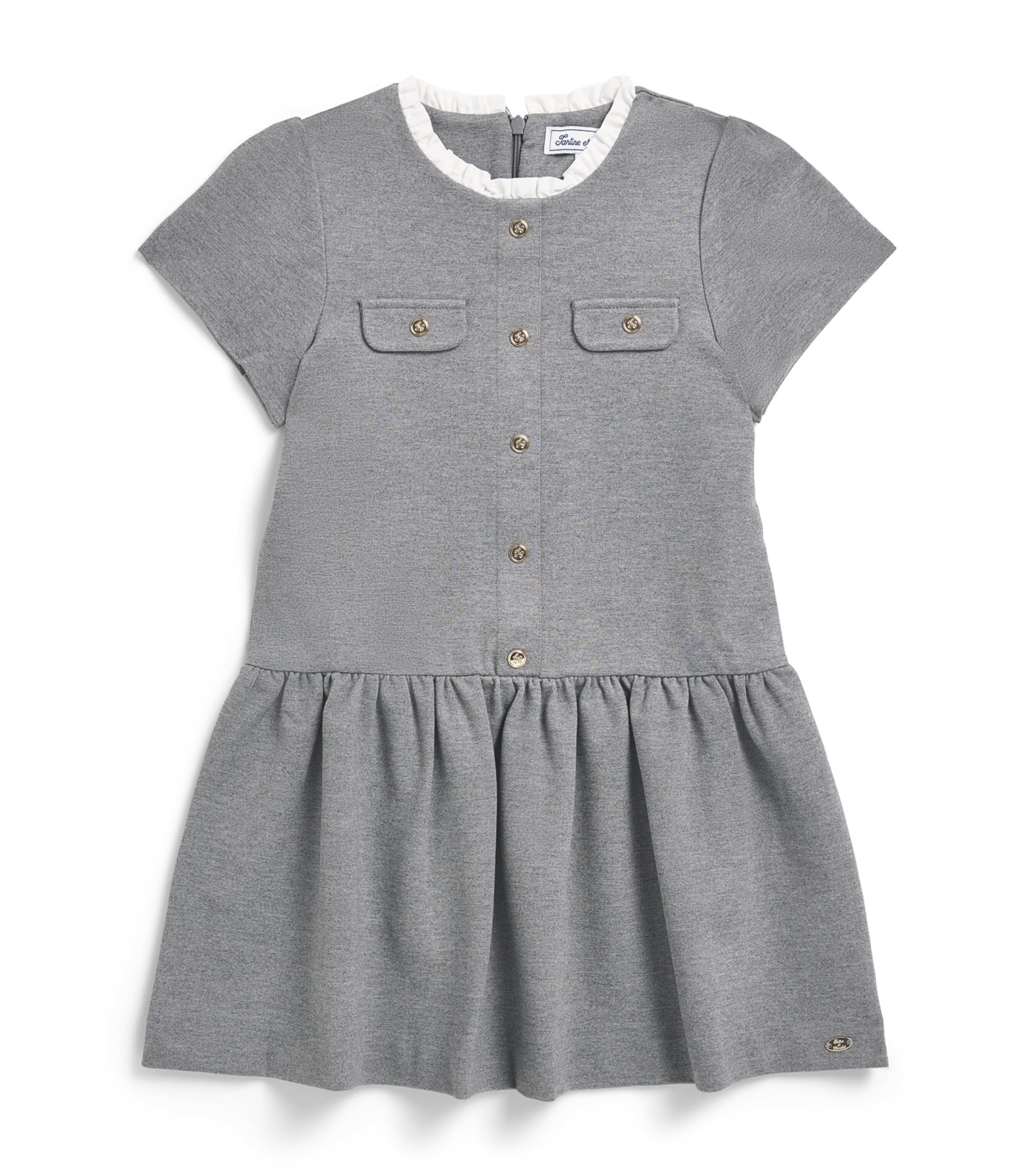 Tartine et Chocolat Ruffled-Collar Dress (2-14 Years) Chiné Moyen