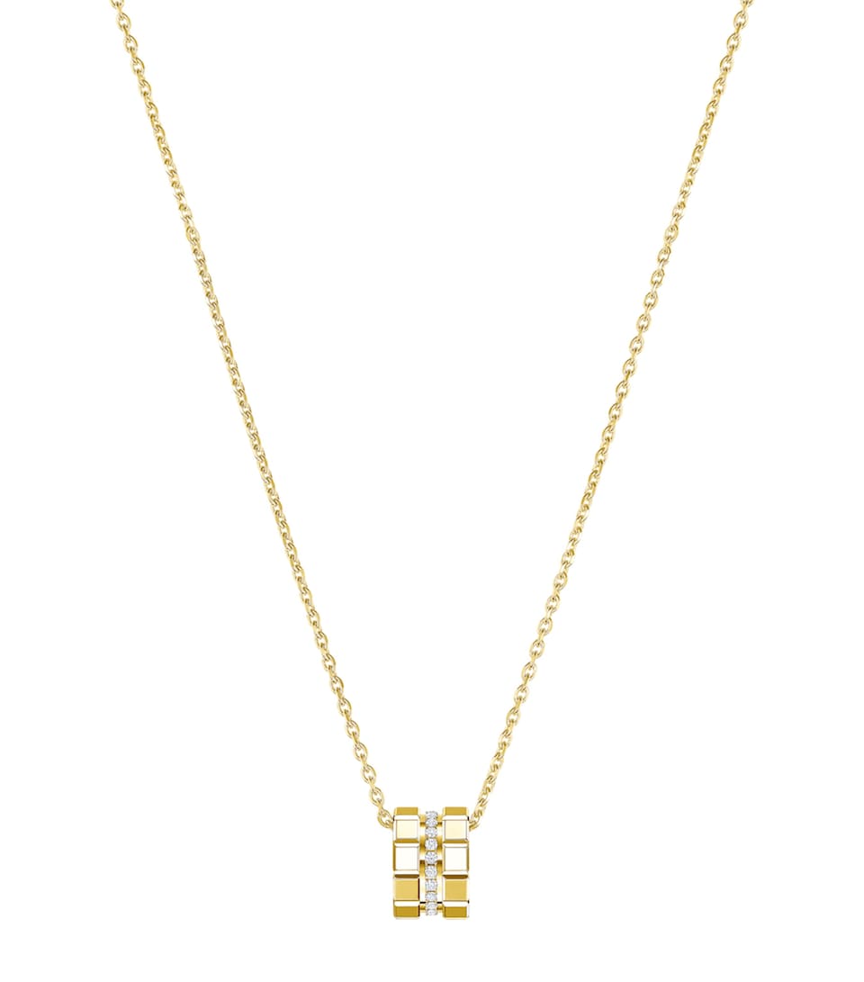 Yellow Gold and Diamond Ice Cube Necklace
