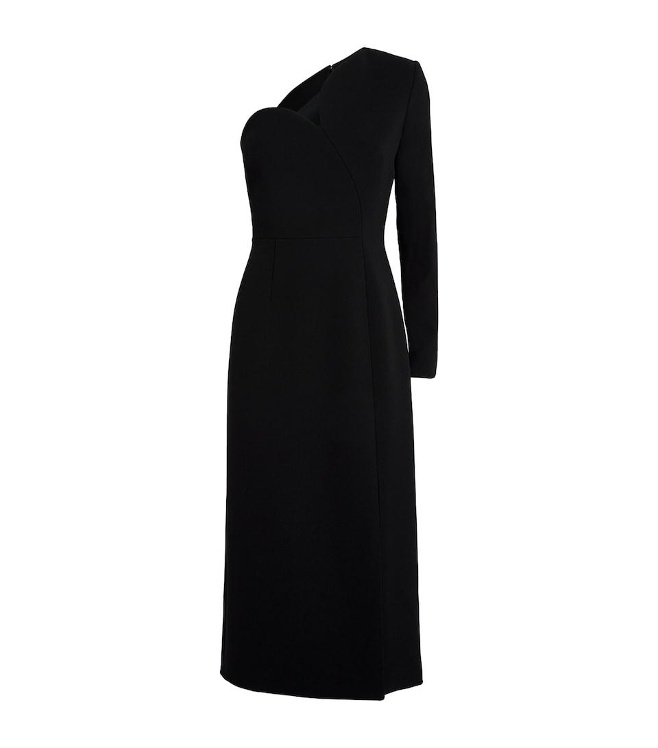 Crepe One-Shoulder Zahrah Midi Dress