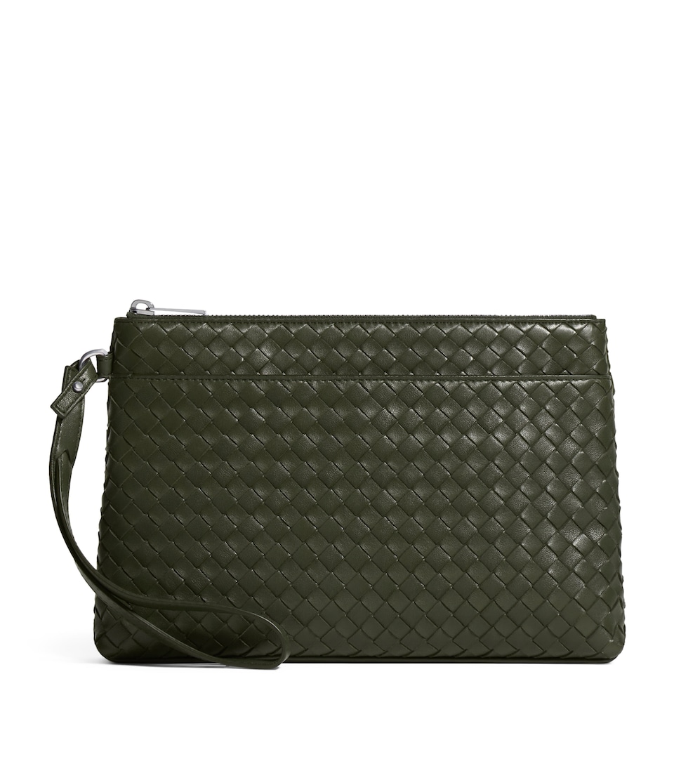 Bottega Veneta Leather Intrecciato Prism Pouch
