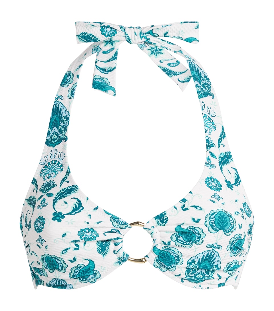 Halterneck Floral Kos Bikini Top