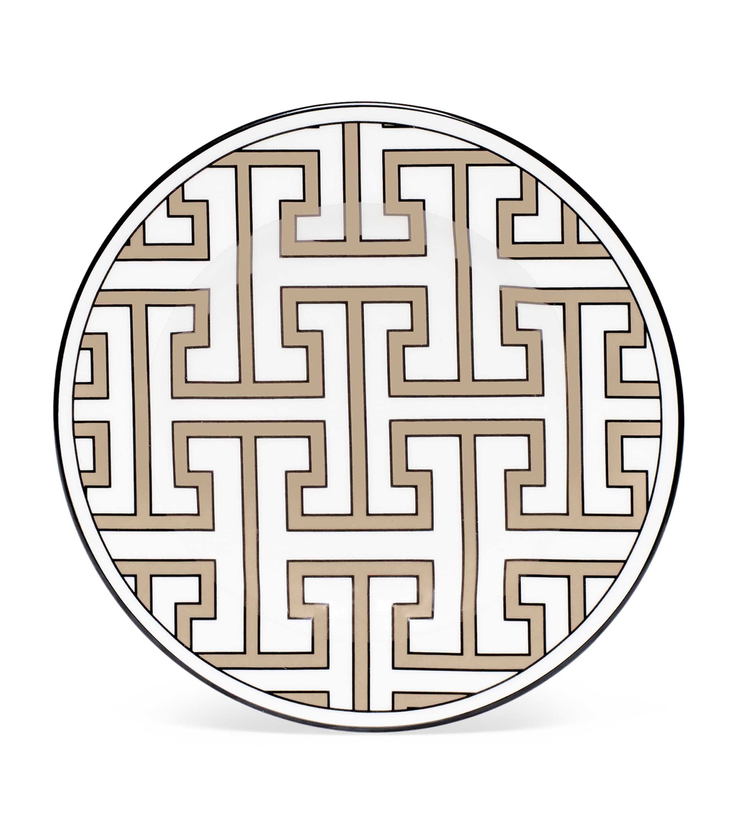 O.W.London Maze Tea Plate (16.5cm) Truffle