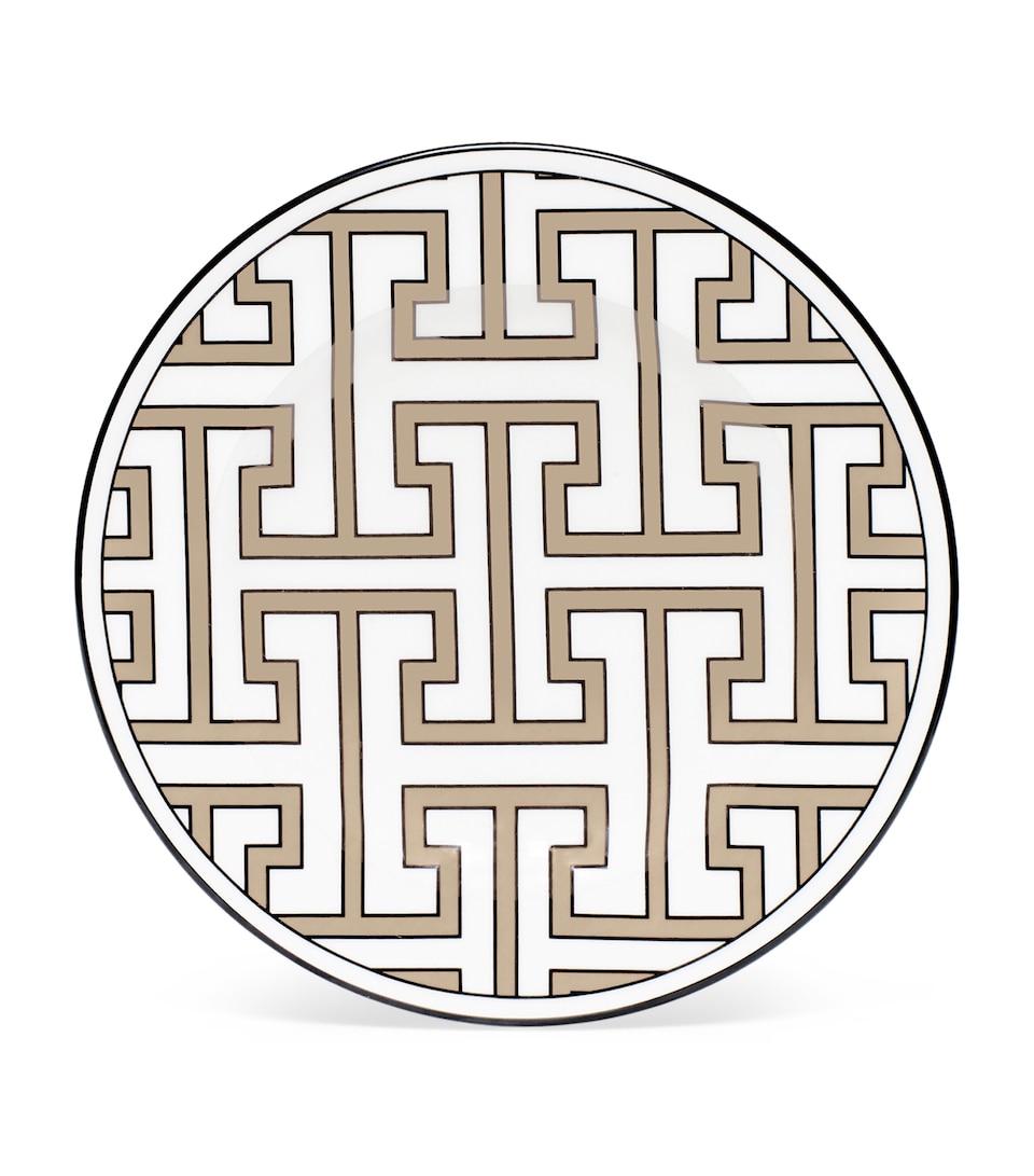 O.W.London Maze Tea Plate (16.5cm) Truffle
