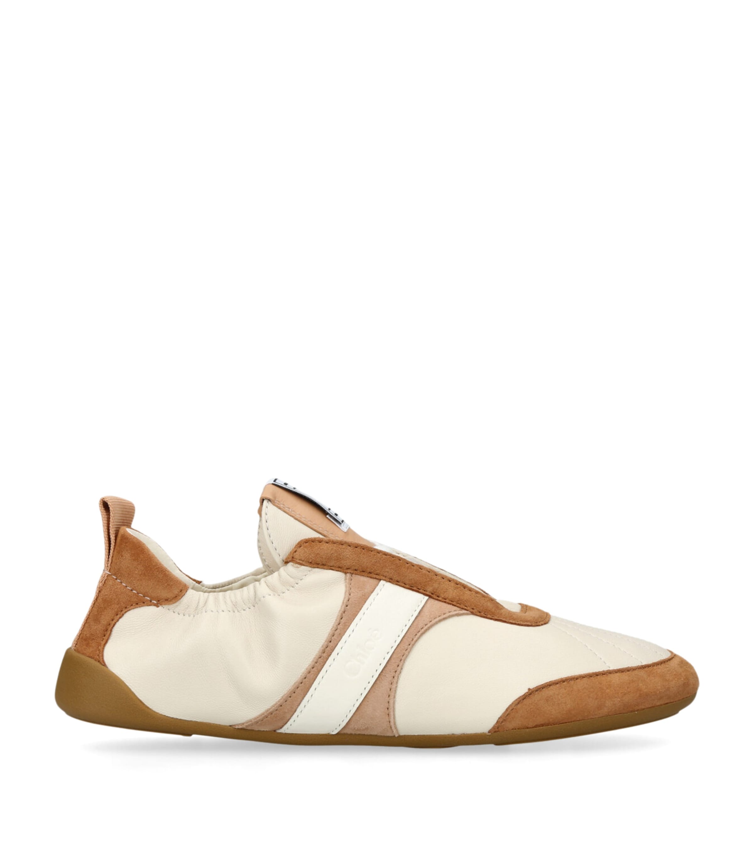 Chloé Leather-Suede Kick Sneakers Brown/oth
