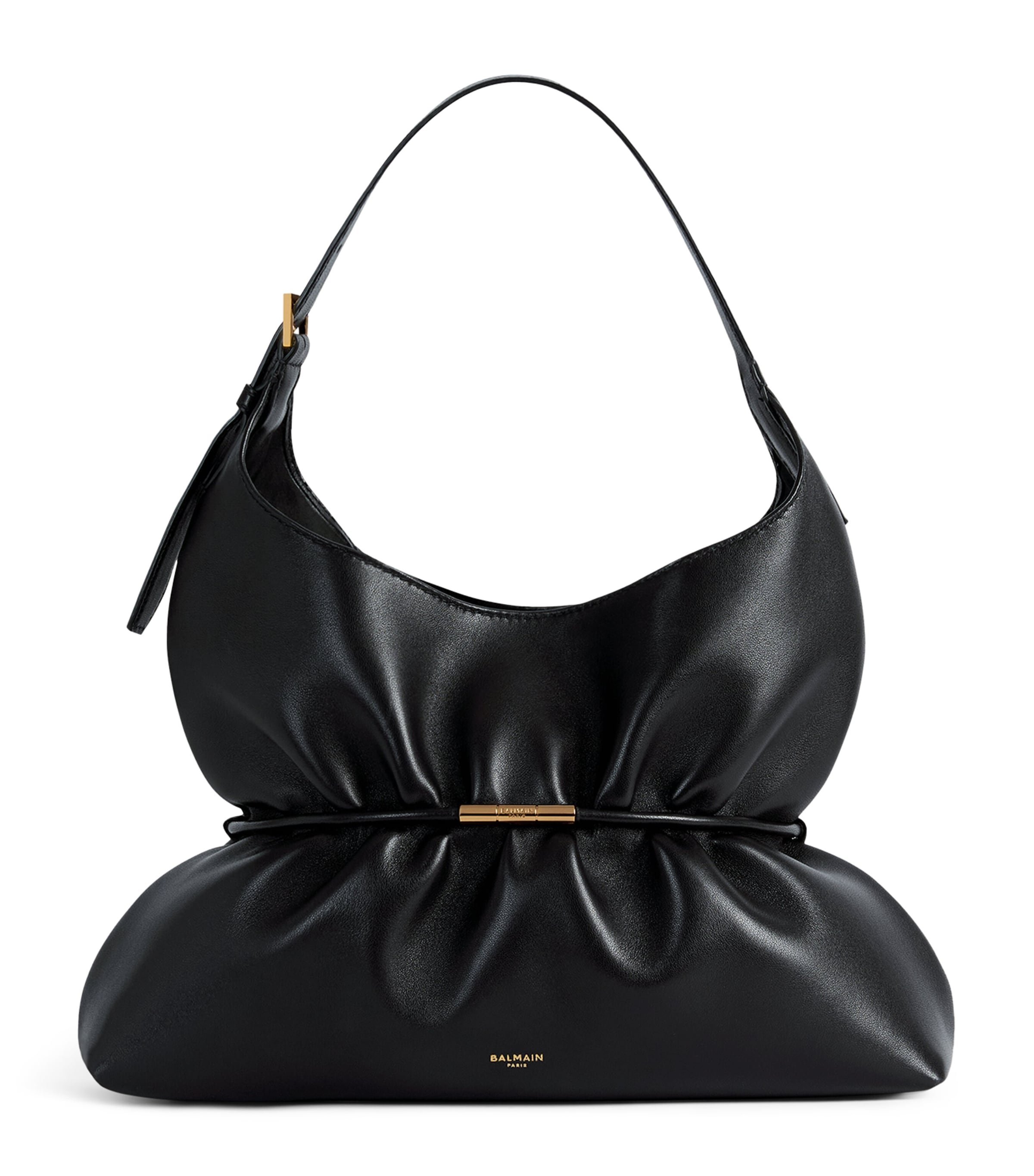 Balmain Medium Lambskin Sphynx Top-Handle Bag Noir