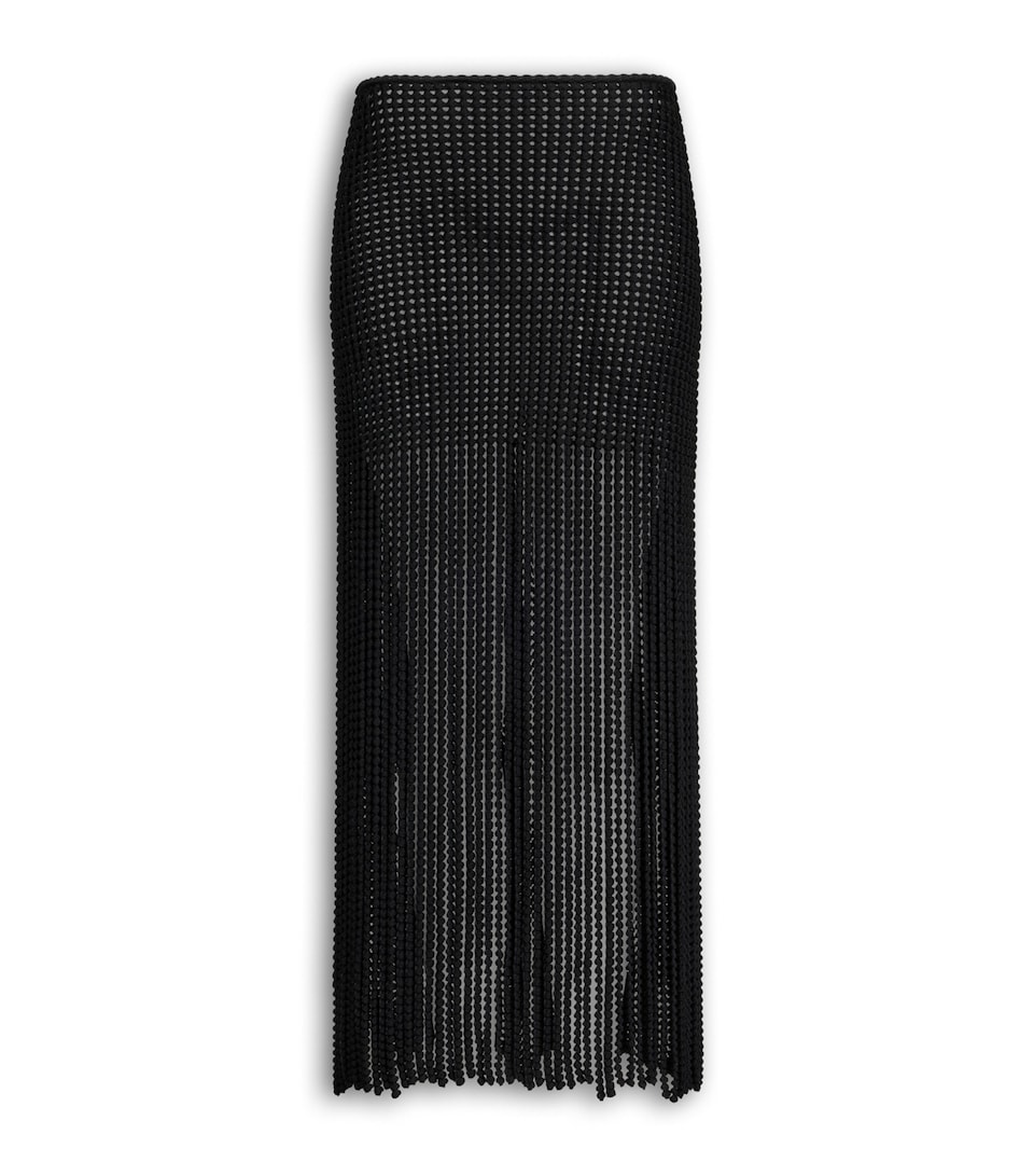 Alaïa Womens Semi-Sheer Maxi Skirt Noir Alaia
