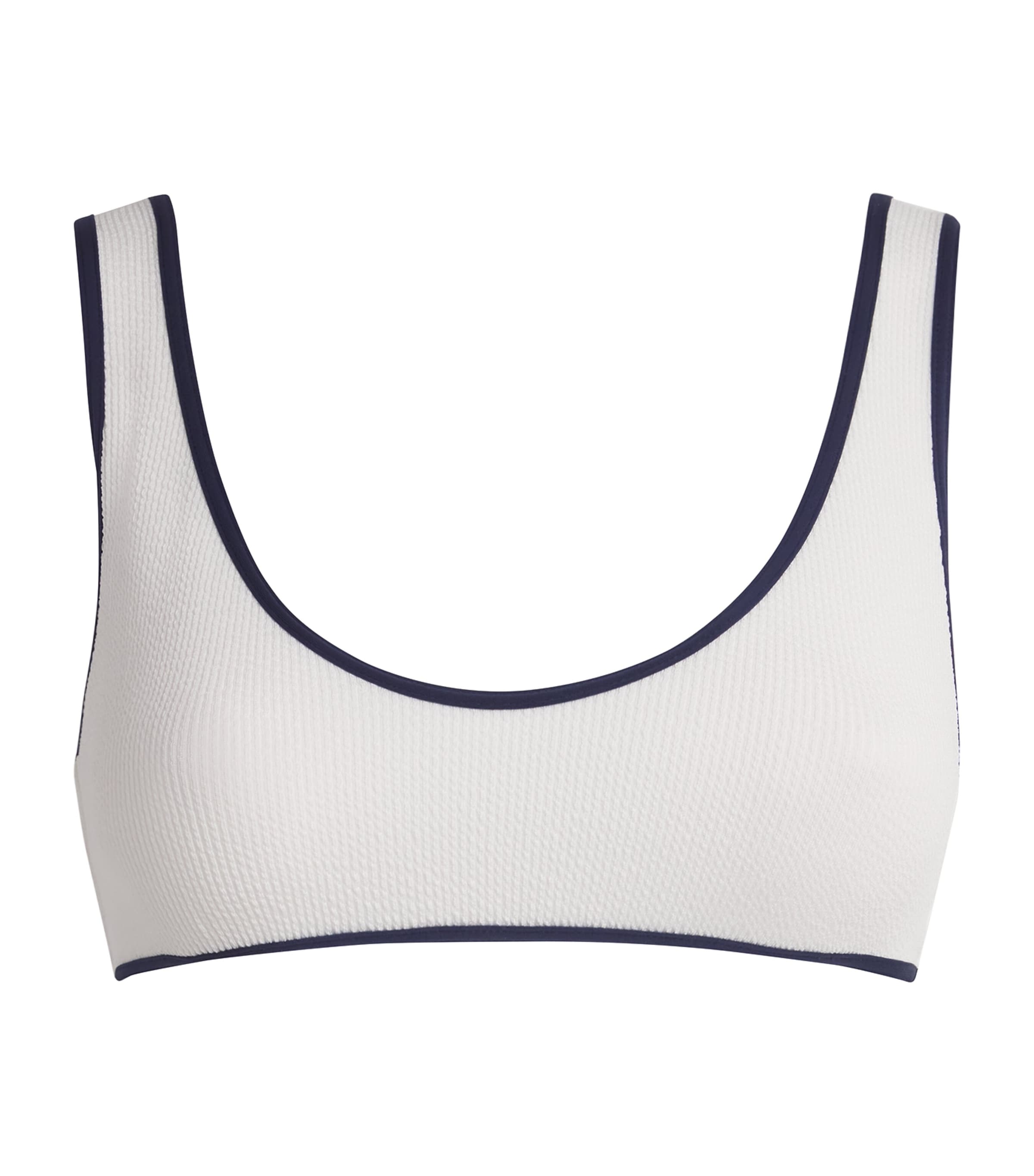 Melissa Odabash Womens Vigo Bikini Top White Ridges/navy