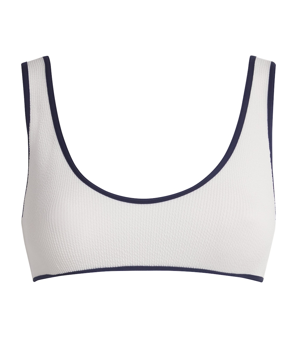 Melissa Odabash Womens Vigo Bikini Top White Ridges/navy