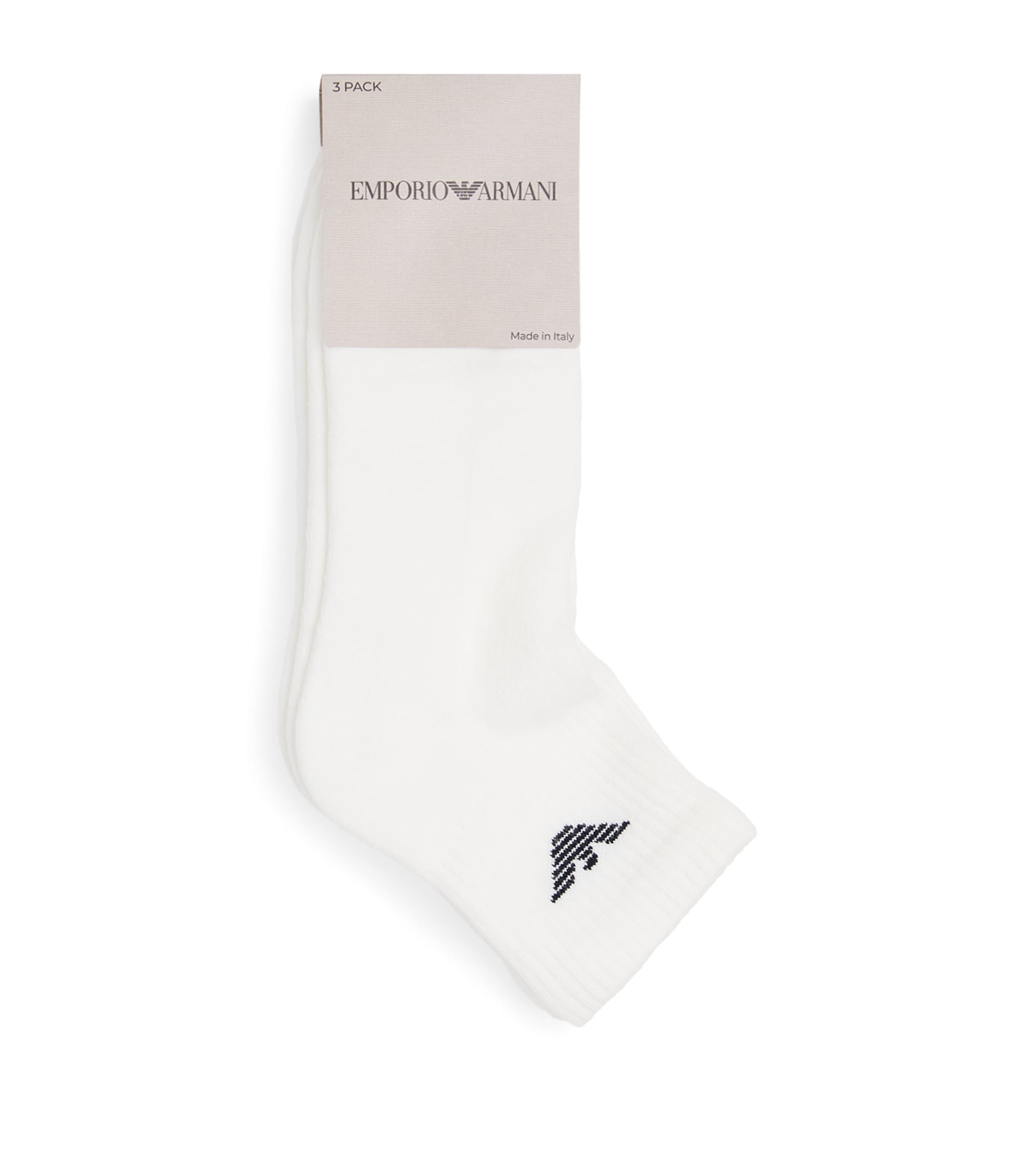 Cotton-Blend Logo Ankle Socks (Pack of 3)