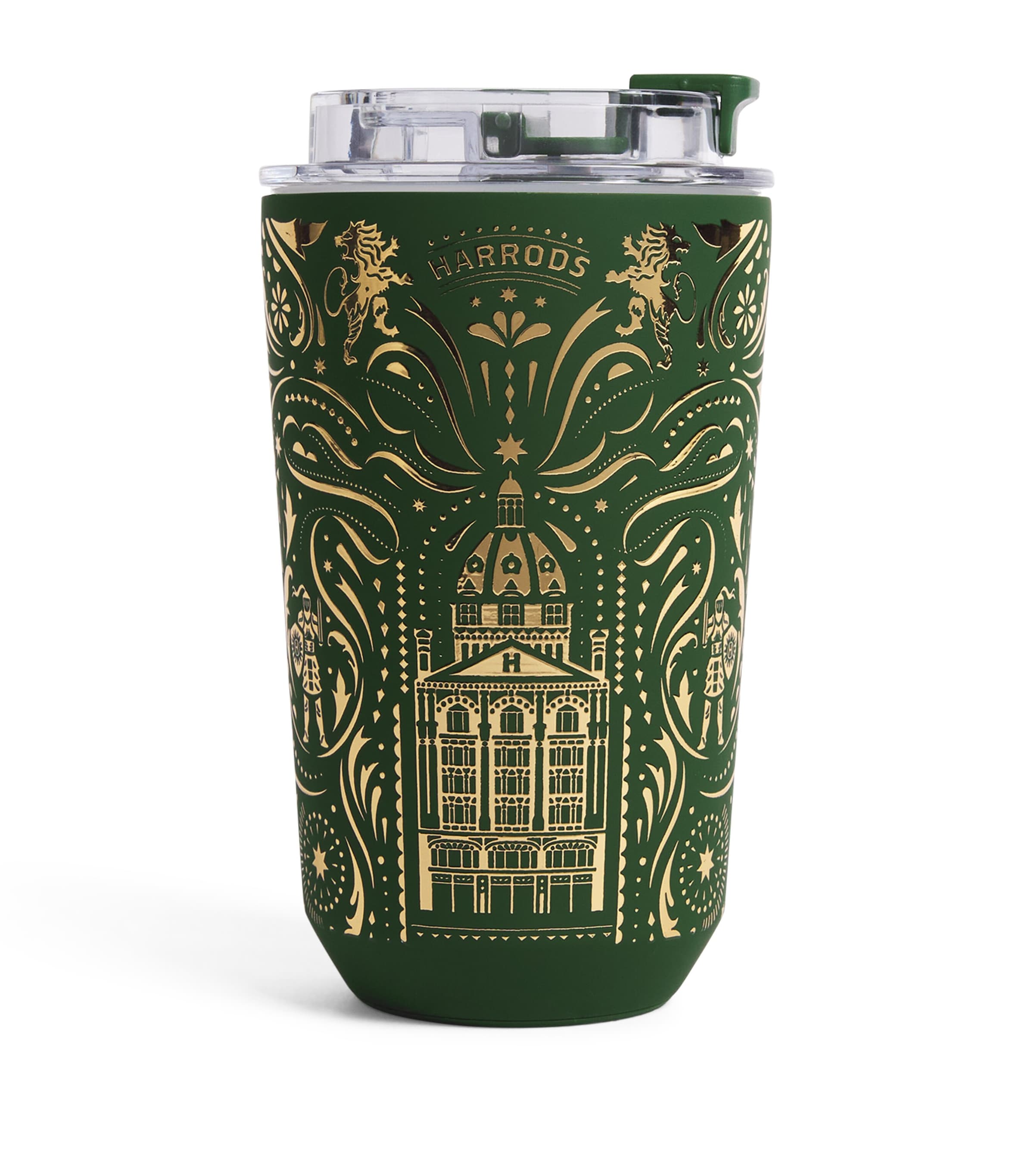 Harrods Stainless Steel Knights of Brompton Travel Cup (450ml) Green