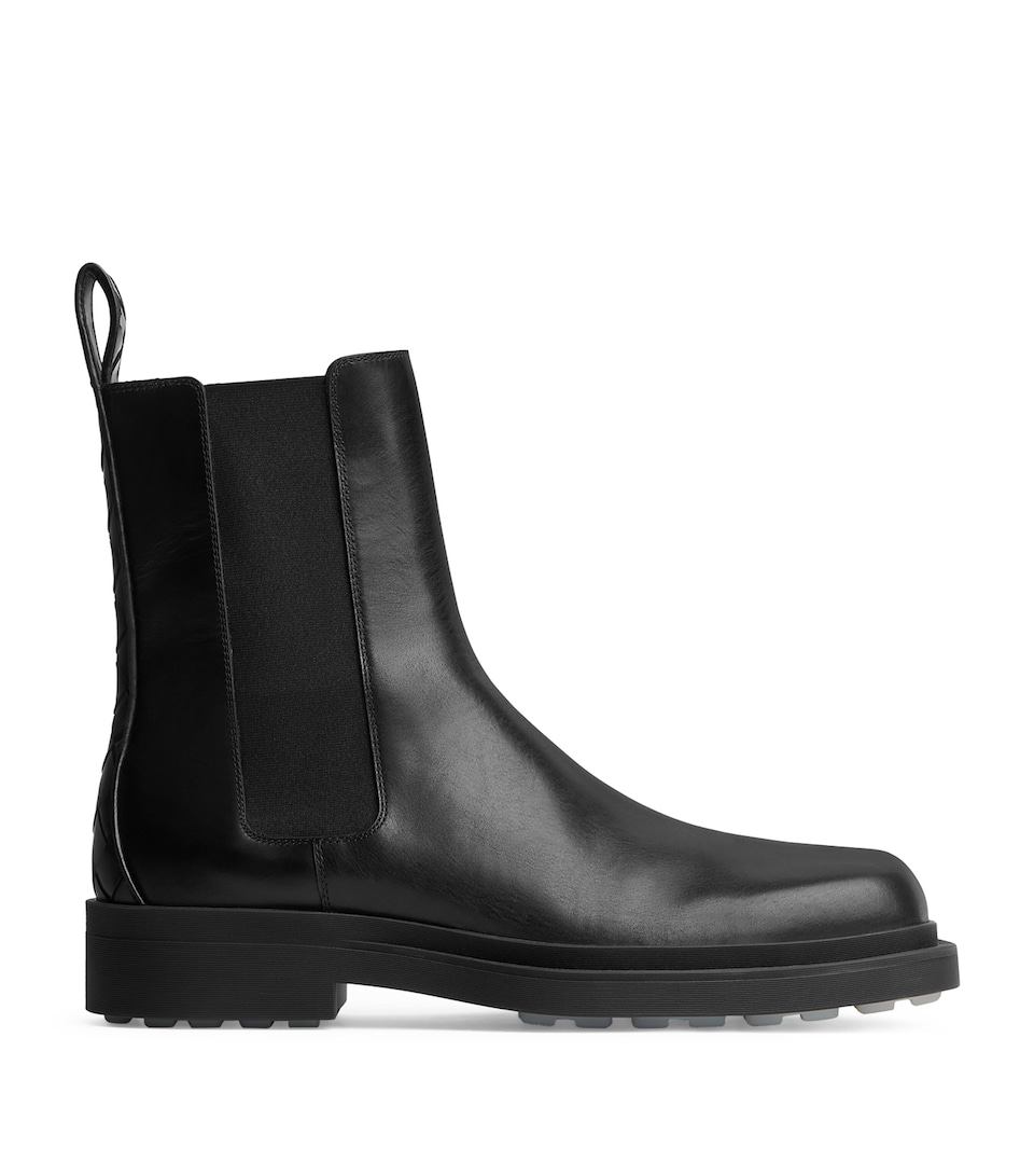 Leather Intrecciato-Detail Ben Chelsea Boots