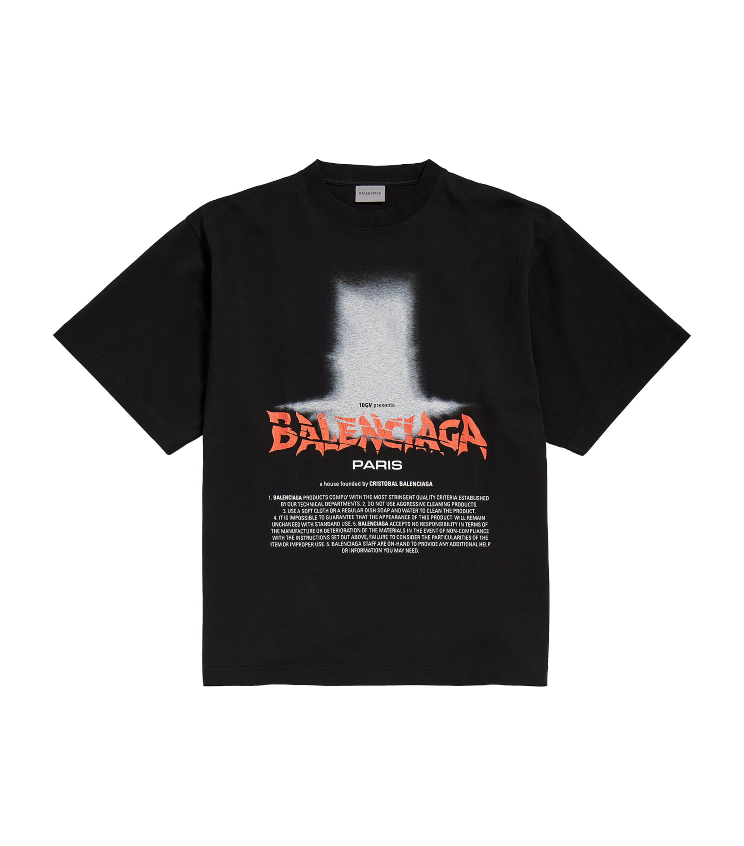 Balenciaga Womens Cotton Printed T-Shirt