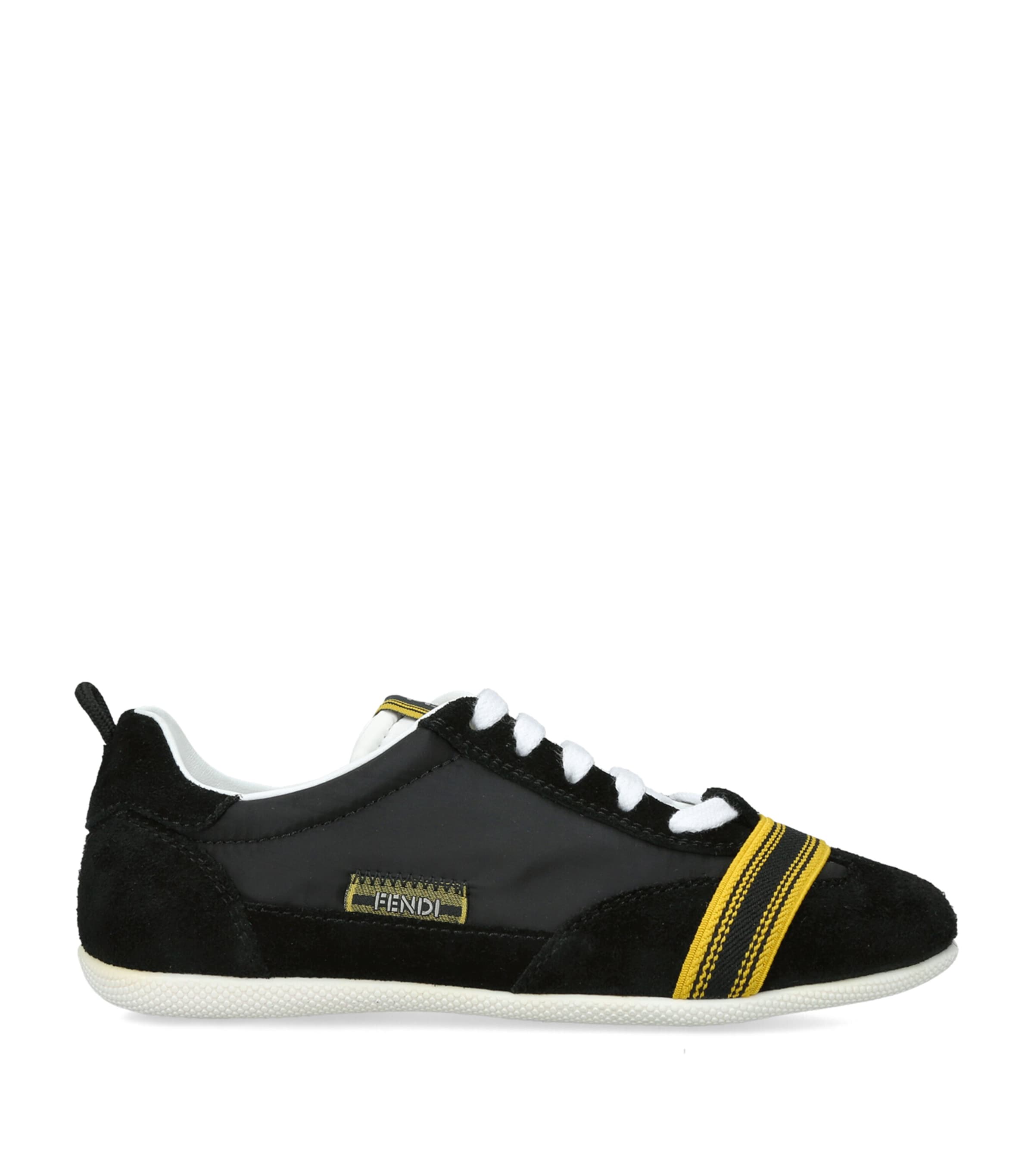 Fendi Kids Nylon Wrap Sneakers Black/comb