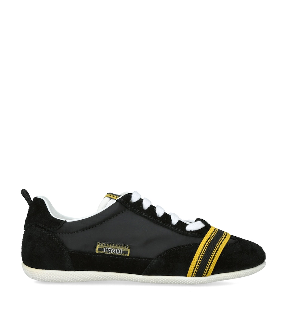 Fendi Kids Nylon Wrap Sneakers Black/comb