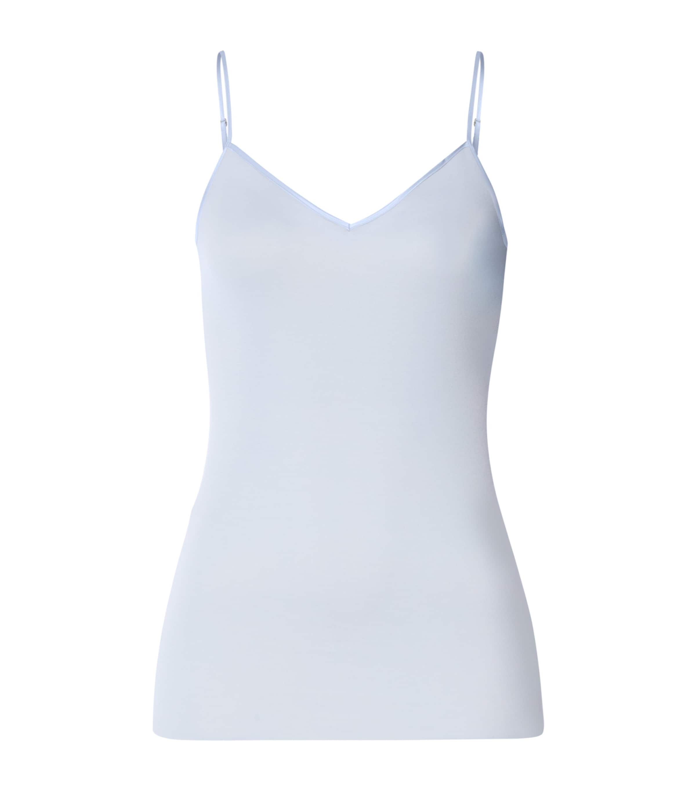 Hanro Womens Cotton Seamless Tank Top Blue Dove