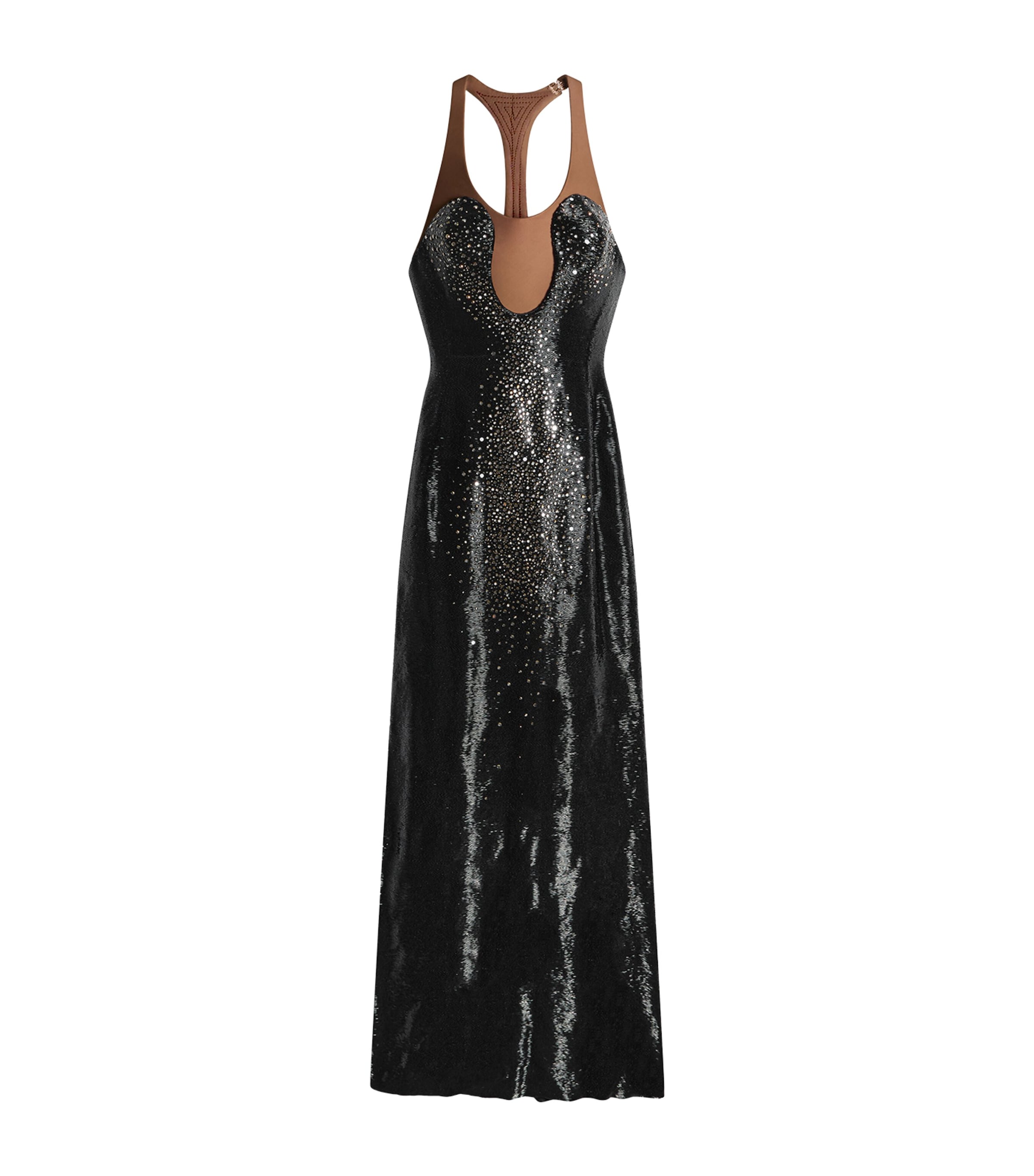Schiaparelli Womens Silk Embellished Maxi Dress Black