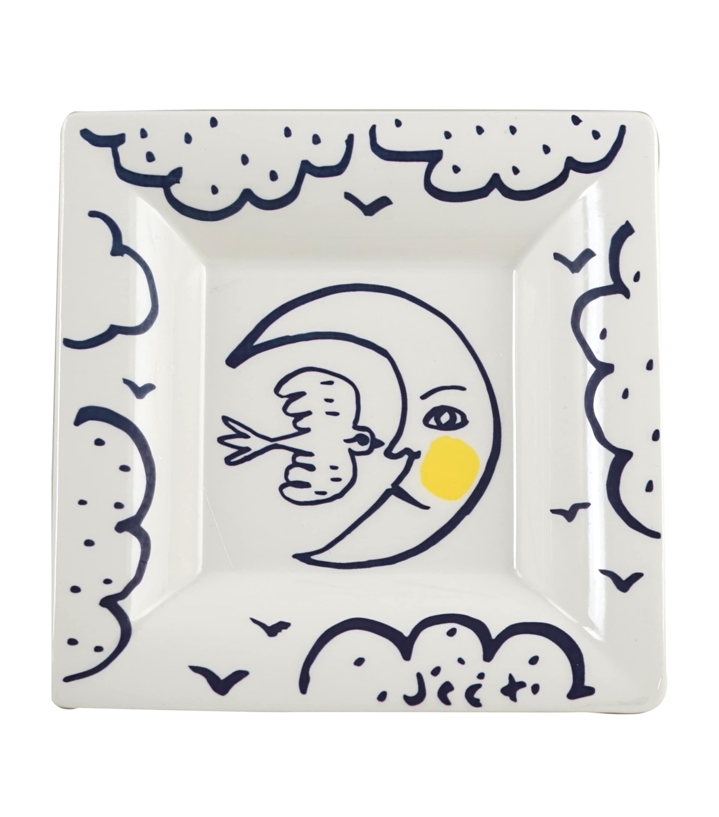Gien L'Archipel Sentimental Square Candy Tray (17cm) White, Blue