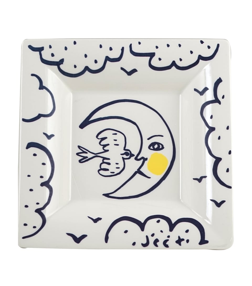 Gien L'Archipel Sentimental Square Candy Tray (17cm) White, Blue