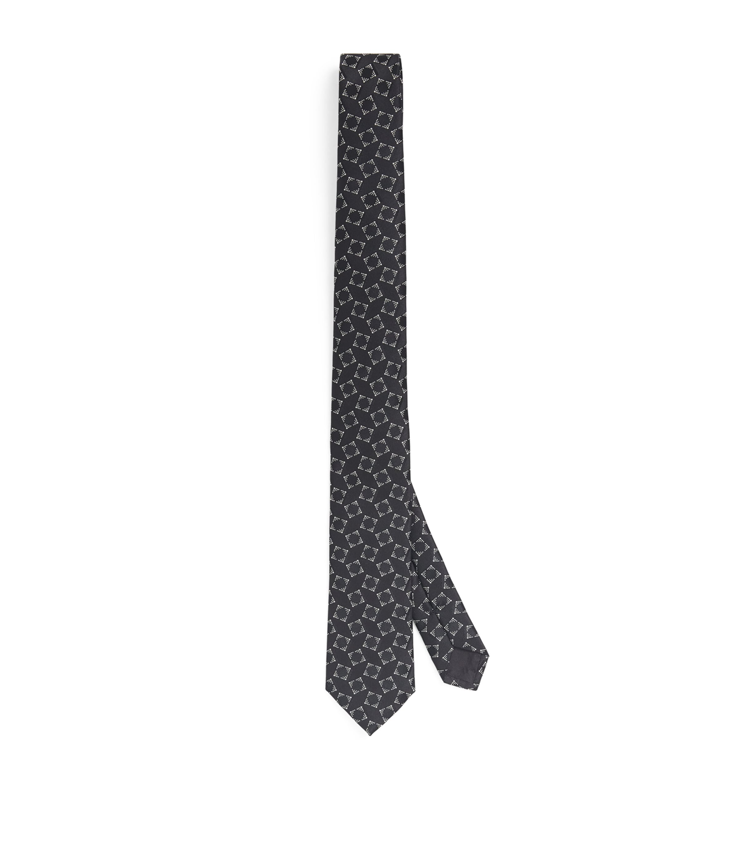Silk Geometric Jacquard Tie