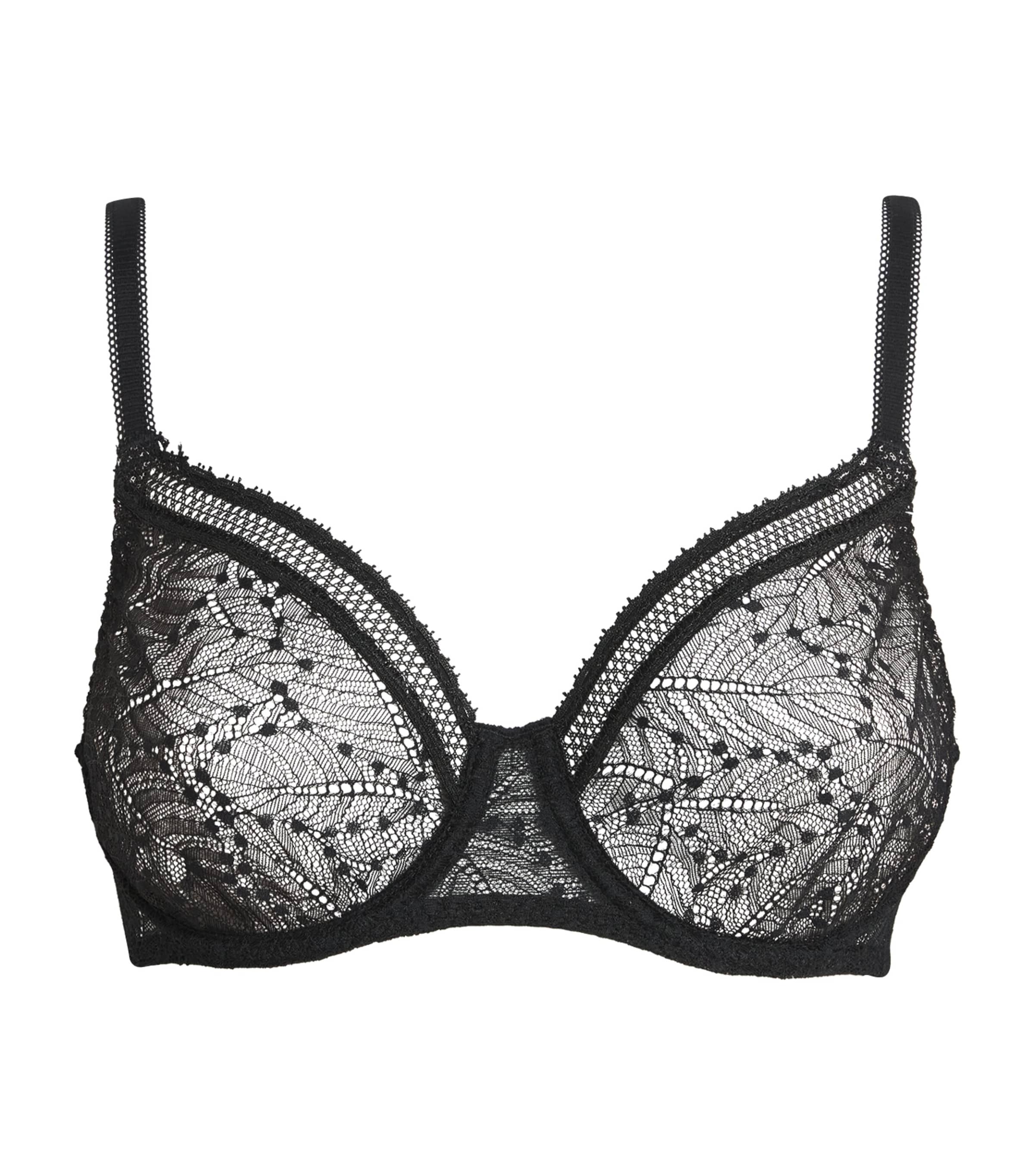 Simone Perele Womens Lace Comète Plunge Bra Noir
