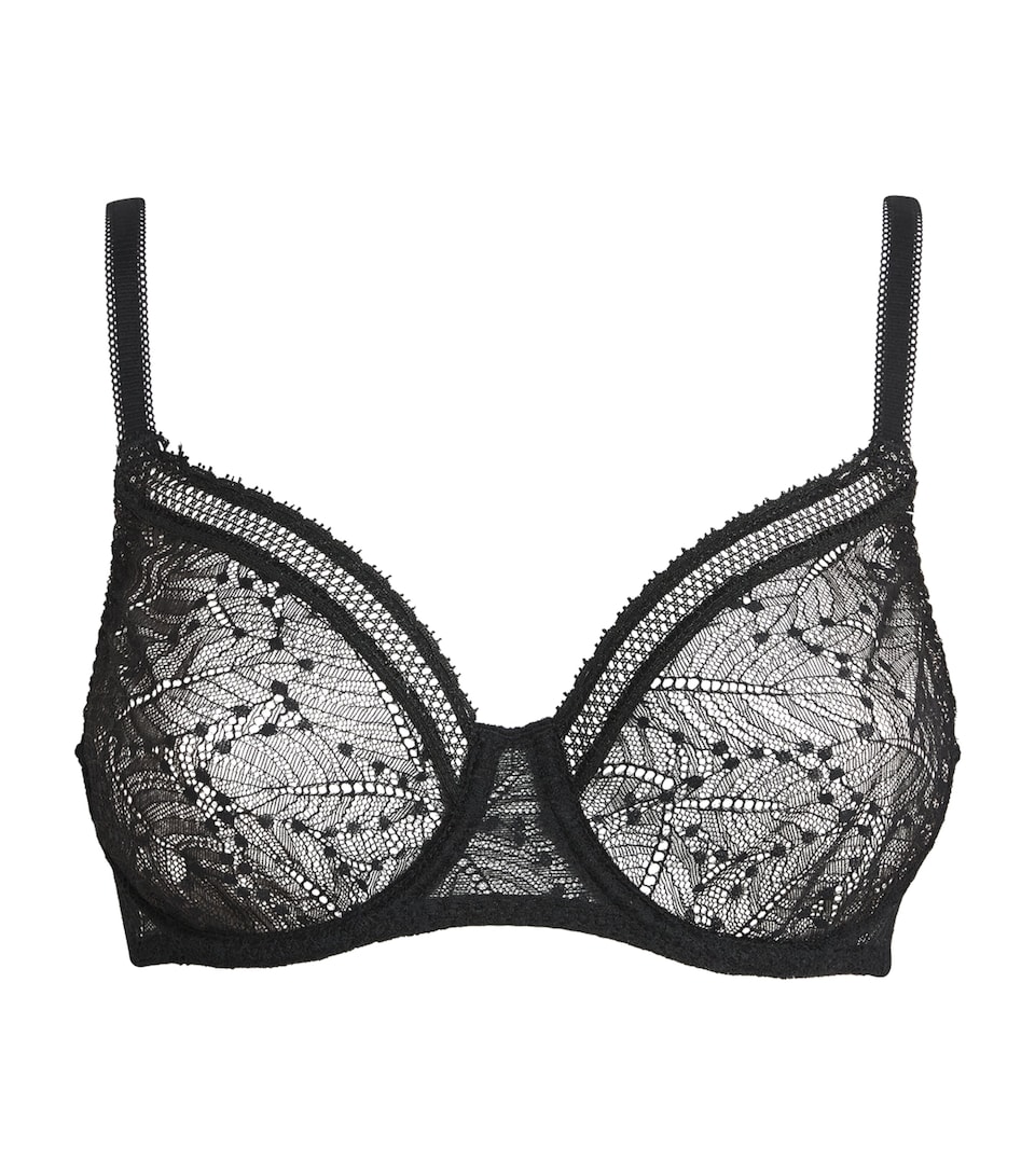 Simone Perele Womens Lace Comète Plunge Bra Noir
